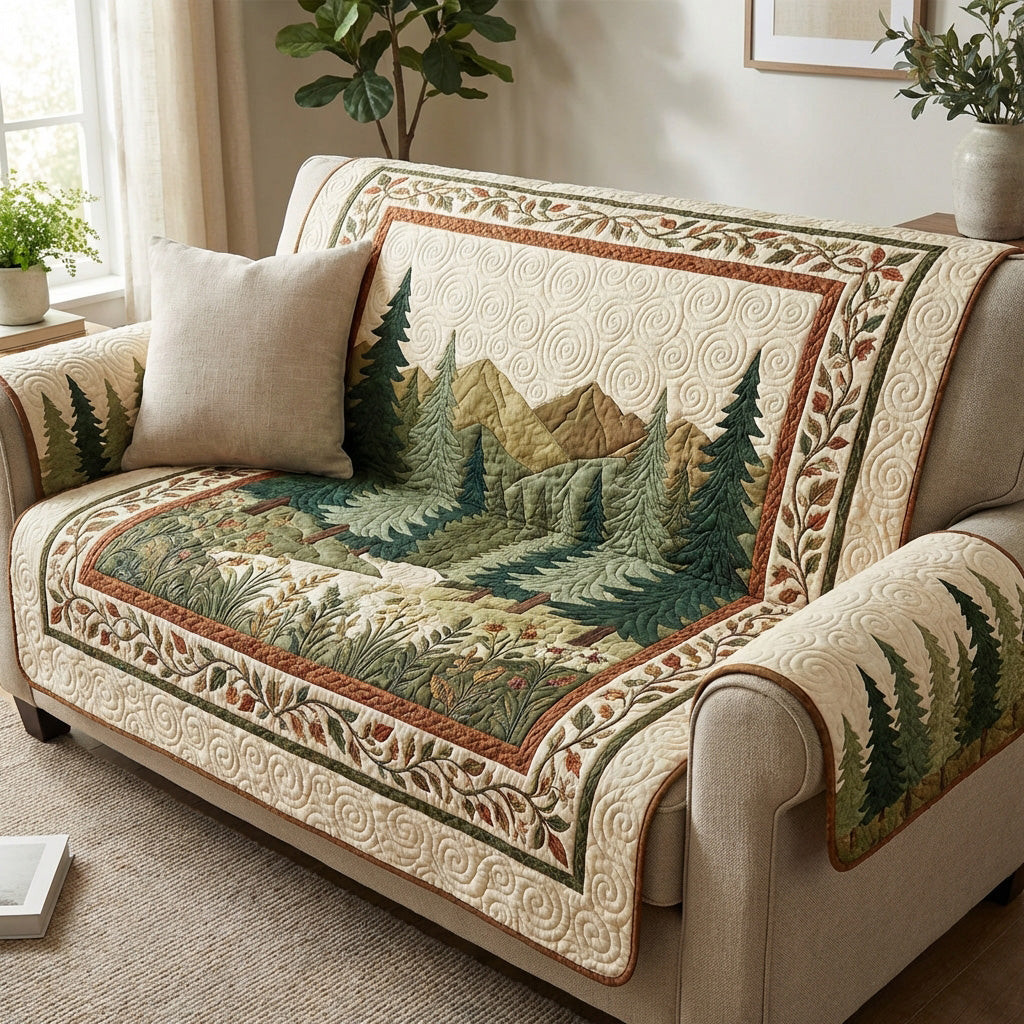 Forest Valley Tapestry Quilted Sofa Cover Cute Sofa Slipcovers Tree Of Life Merchandise - Tradiviet