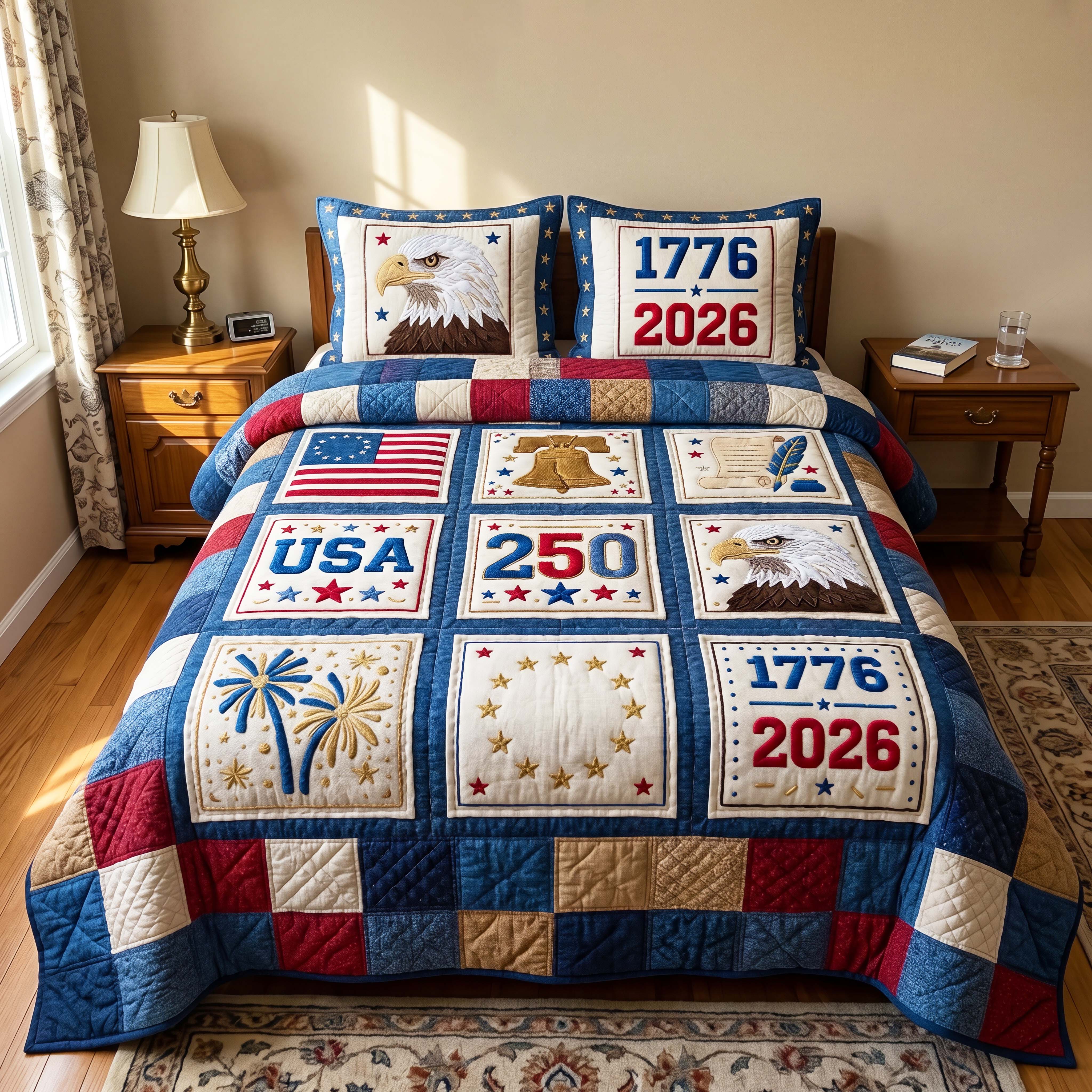 Founding Squares Quilted Bedding Set Founding Squares Wildlife Gift For Founding Squares - Tradiviet