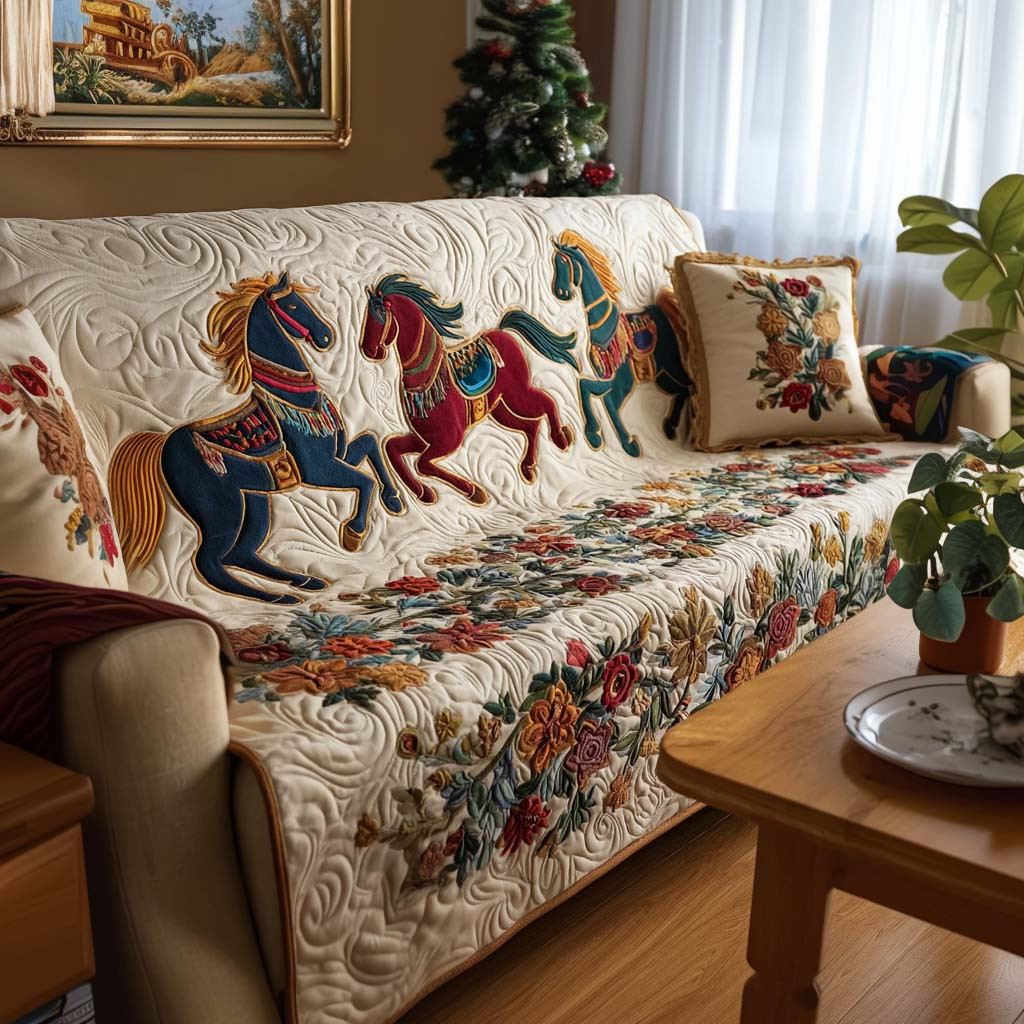 Free Spirit Quilted Sofa Cover Awesome Couch Covers Best Gifts For Horse Lovers - Tradiviet