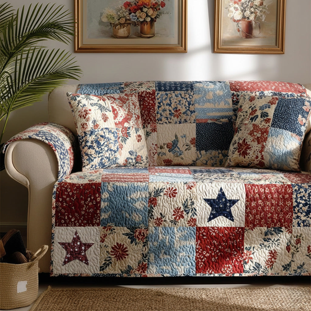 Freedom Garden Quilted Sofa Cover Cozy Room Decor Cozy Living Gift Ideas - Tradiviet
