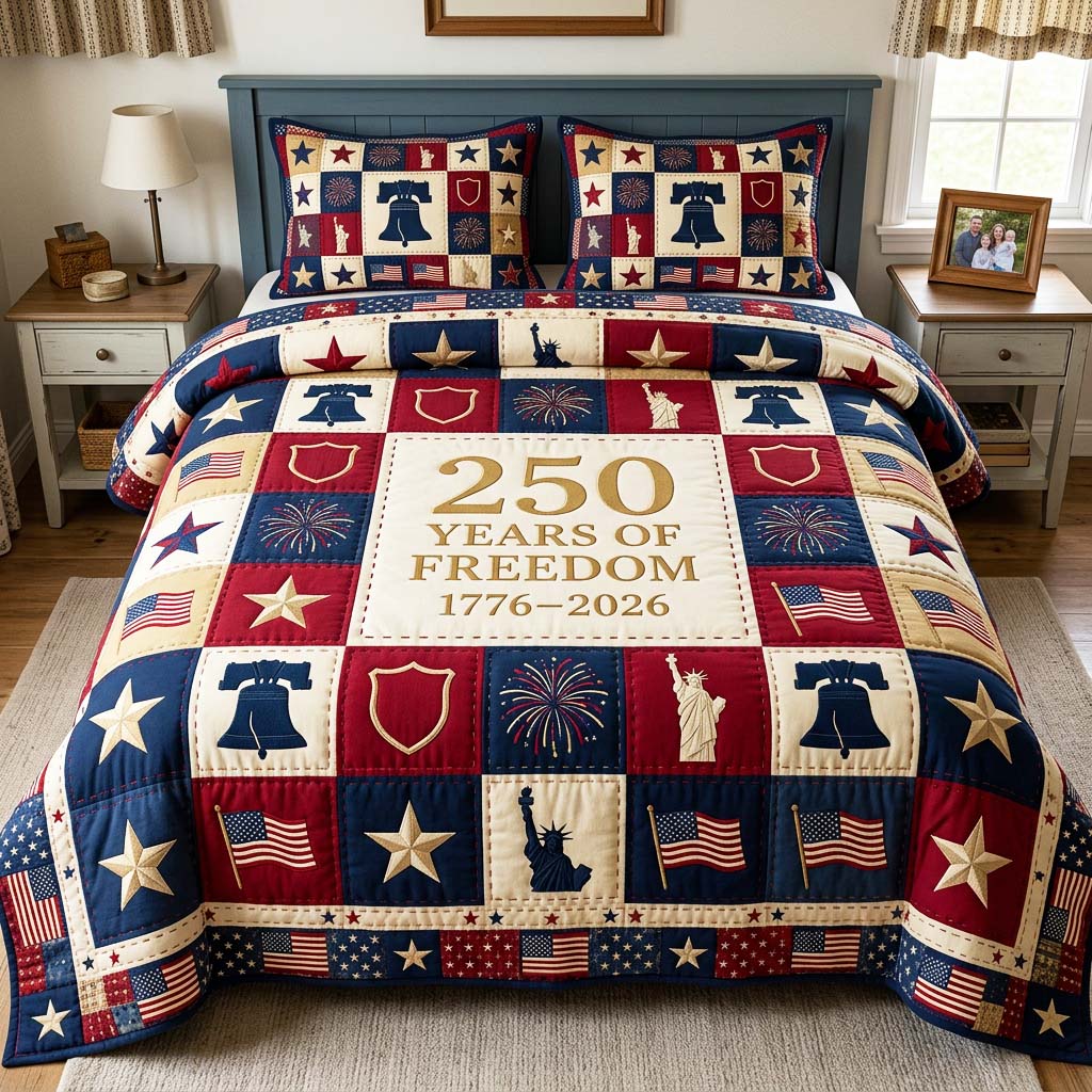 Freedom Legacy Quilted Bedding Set Freedom Legacy Bedroom Gift For Freedom Legacy - Tradiviet
