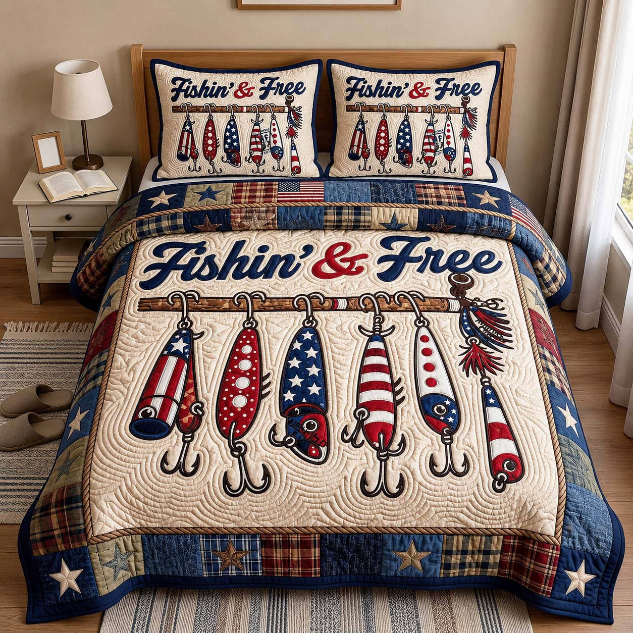Freedom Lures Quilted Bedding Set Freedom Lures Shore Gift For Freedom Lures - Tradiviet