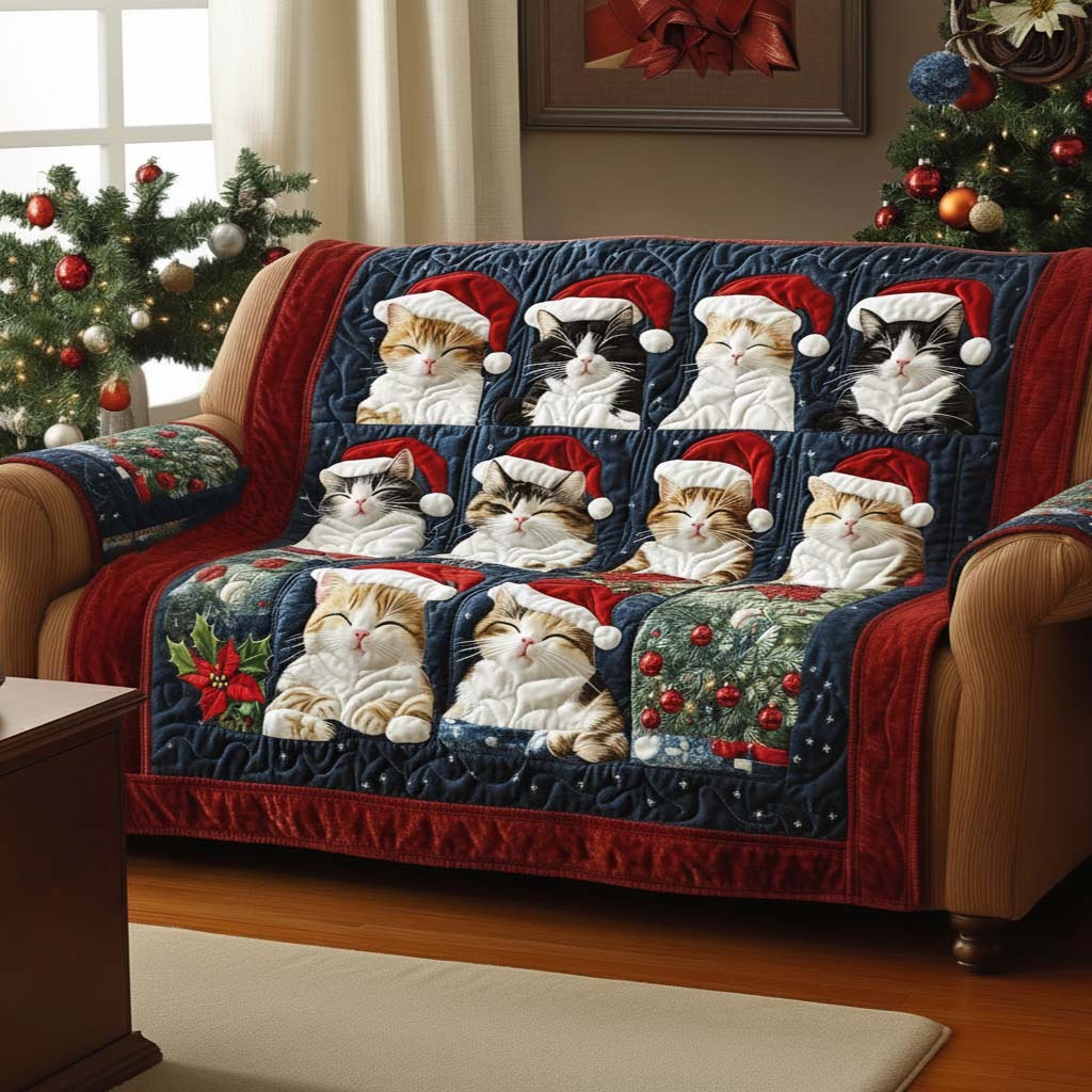 Friendly Fuzzball Quilted Sofa Cover Minimalist Home Room Decor Home Gifts For Her - Tradiviet