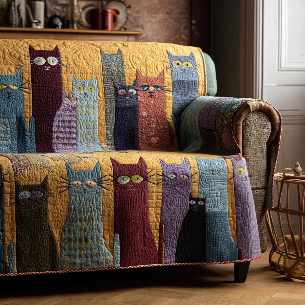 Furry Comfort Quilted Sofa Cover Soft Home Room Decor Present For New Home - Tradiviet