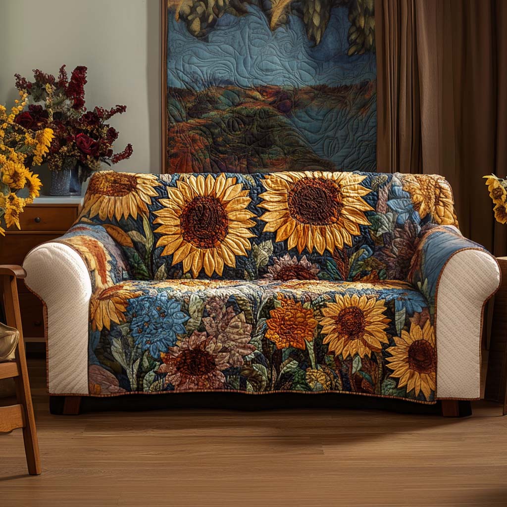 Garden Glory Quilted Sofa Cover Luxury Home Room Decor Gifts For Living Rooms - Tradiviet