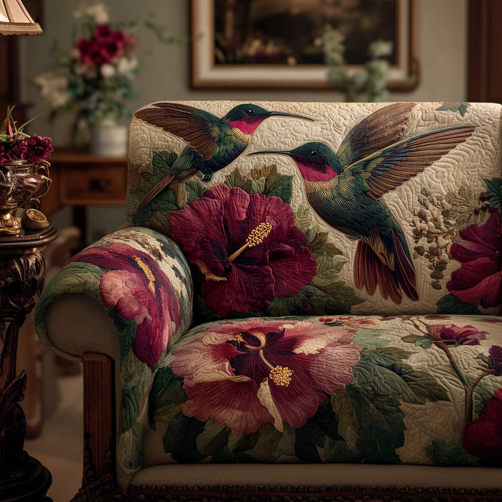 Garden Harmony Quilted Sofa Cover Warm Room Decor Best Room Decor Gifts - Tradiviet