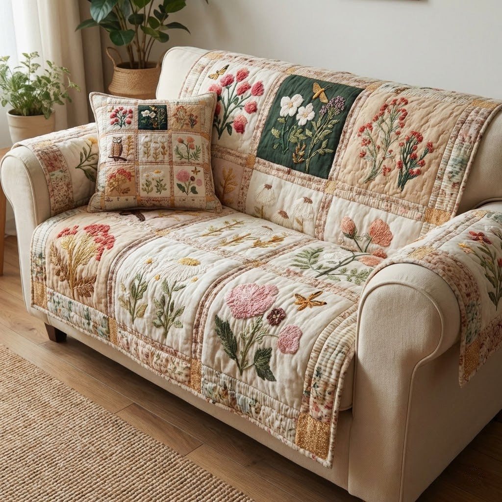 Garden Keepsake Quilted Sofa Cover Best Sofa Slipcovers Sunflower Presents - Tradiviet