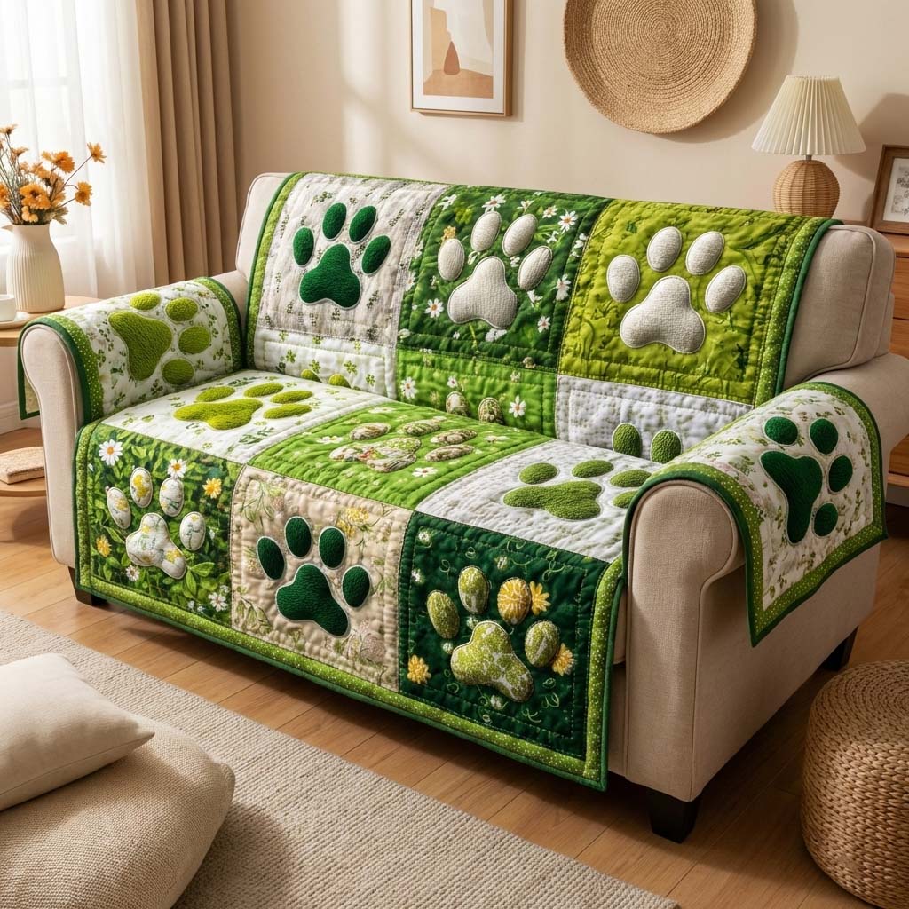 Garden Paws Quilted Sofa Cover Pet Home Couch Cover Unique Pet Lover Gifts - Tradiviet