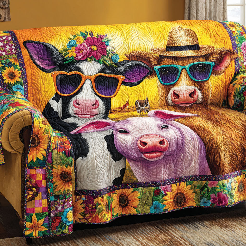 Gentle Herd Quilted Sofa Cover Sofa Protector Cover Farming Gifts For Him - Tradiviet