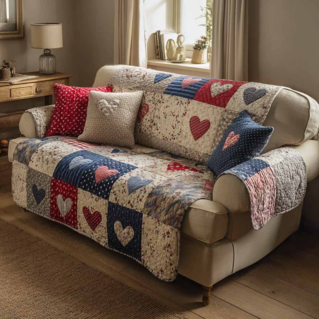 Gentle Love Quilted Sofa Cover Sofa Protector Cover Awesome Mother's Day Gifts - Tradiviet