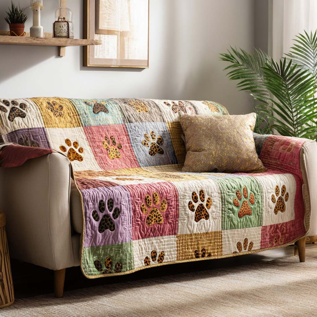 Gentle Paw Path Quilted Sofa Cover Pretty Sofa Covers Cool Gifts For Dog Owners - Tradiviet