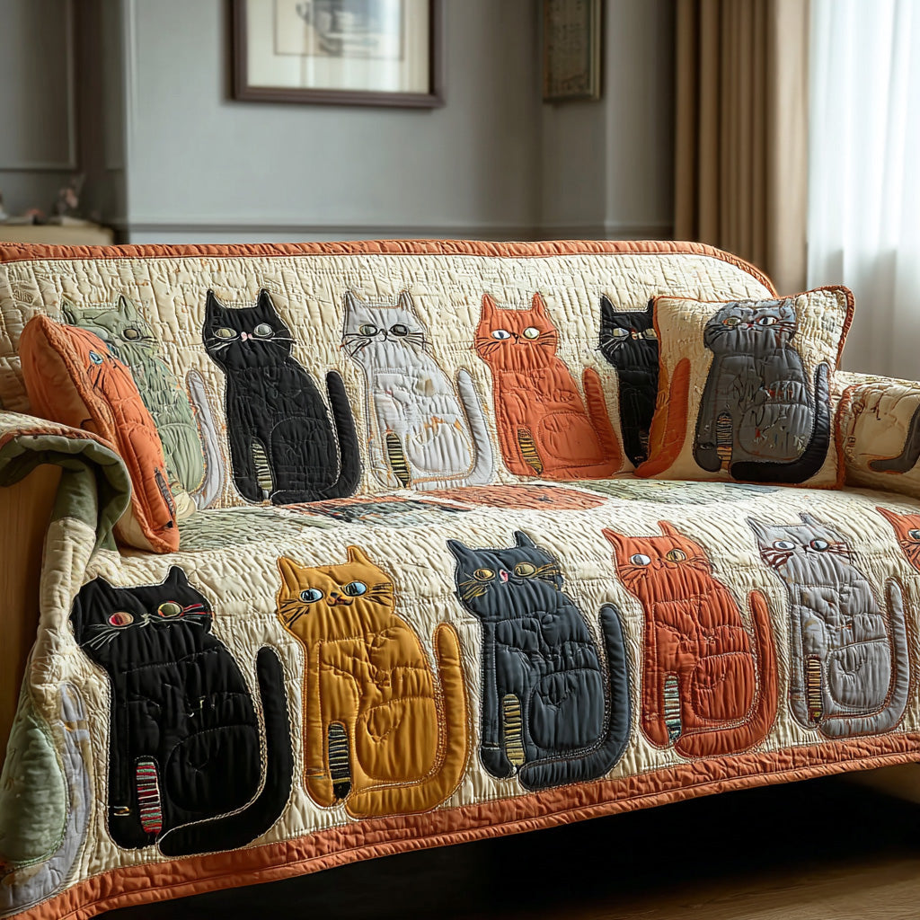 Gentle Paws Quilted Sofa Cover Room Decor Ideas Home Gift For Him - Tradiviet