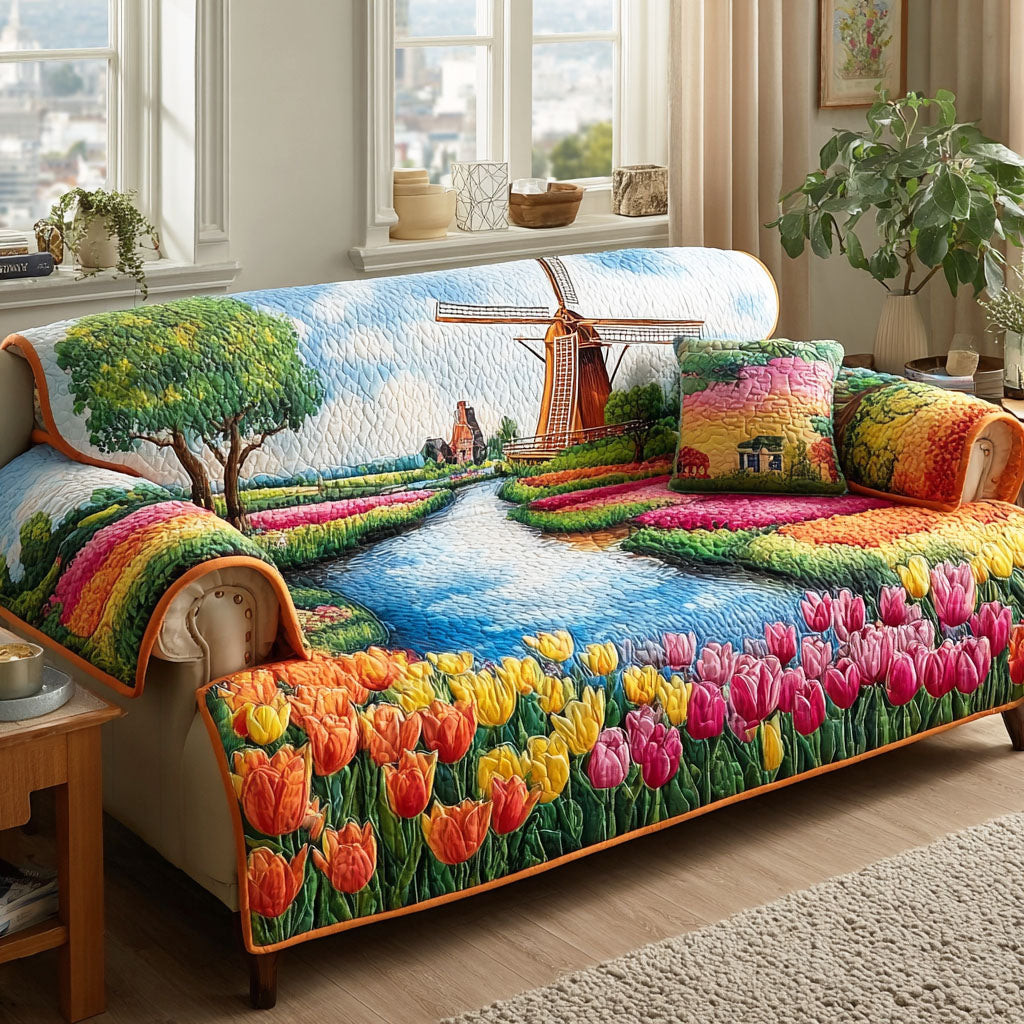 Gentle Spring Hills Quilted Sofa Cover Sofa Protector Cover Gift Ideas For Mother In Law - Tradiviet