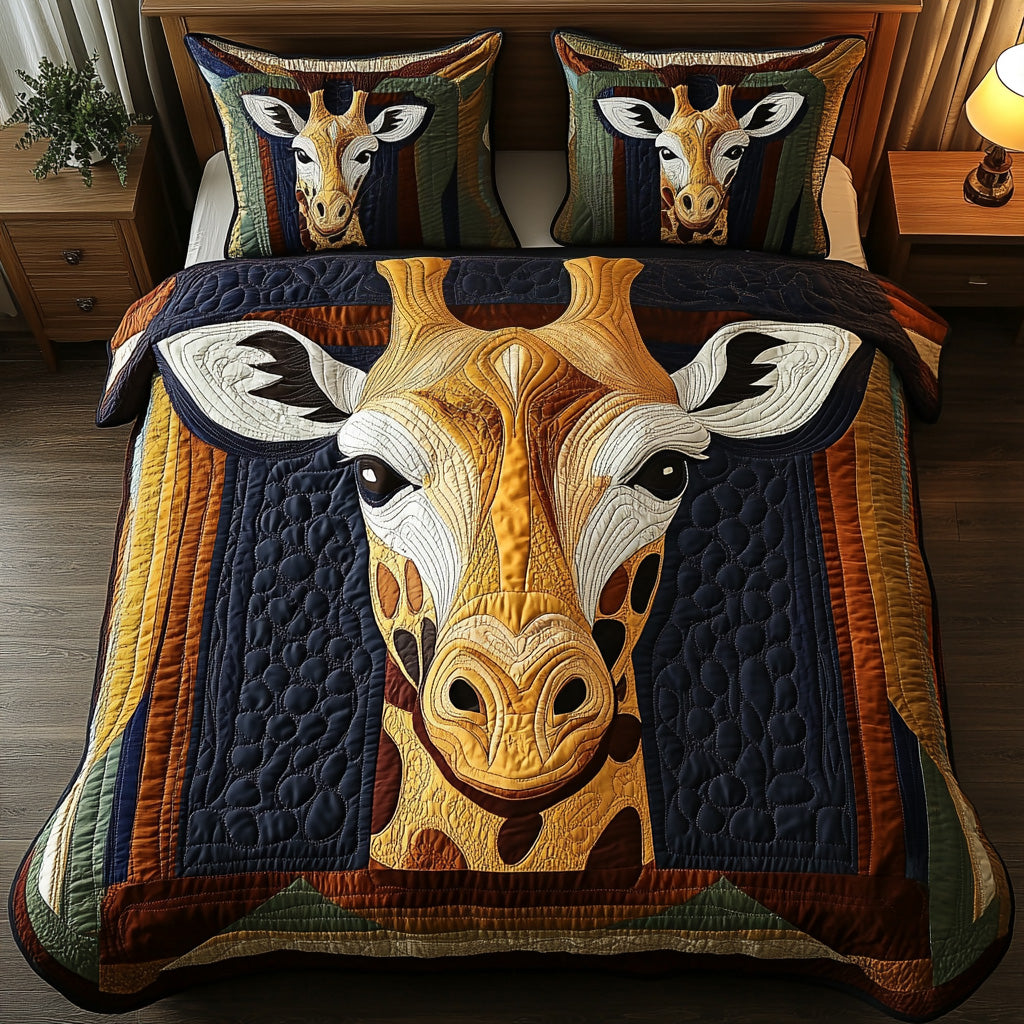 Giraffe Quilted Bedding Set Giraffe Home Style Gift For Giraffe - Tradiviet