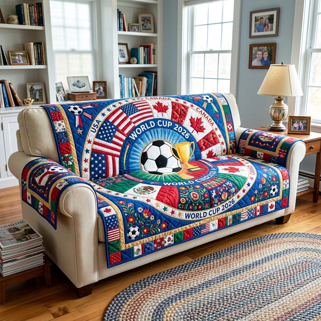 Global Trophy Quilted Sofa Cover Sports Home Couch Cover Gift For Living Room - Tradiviet