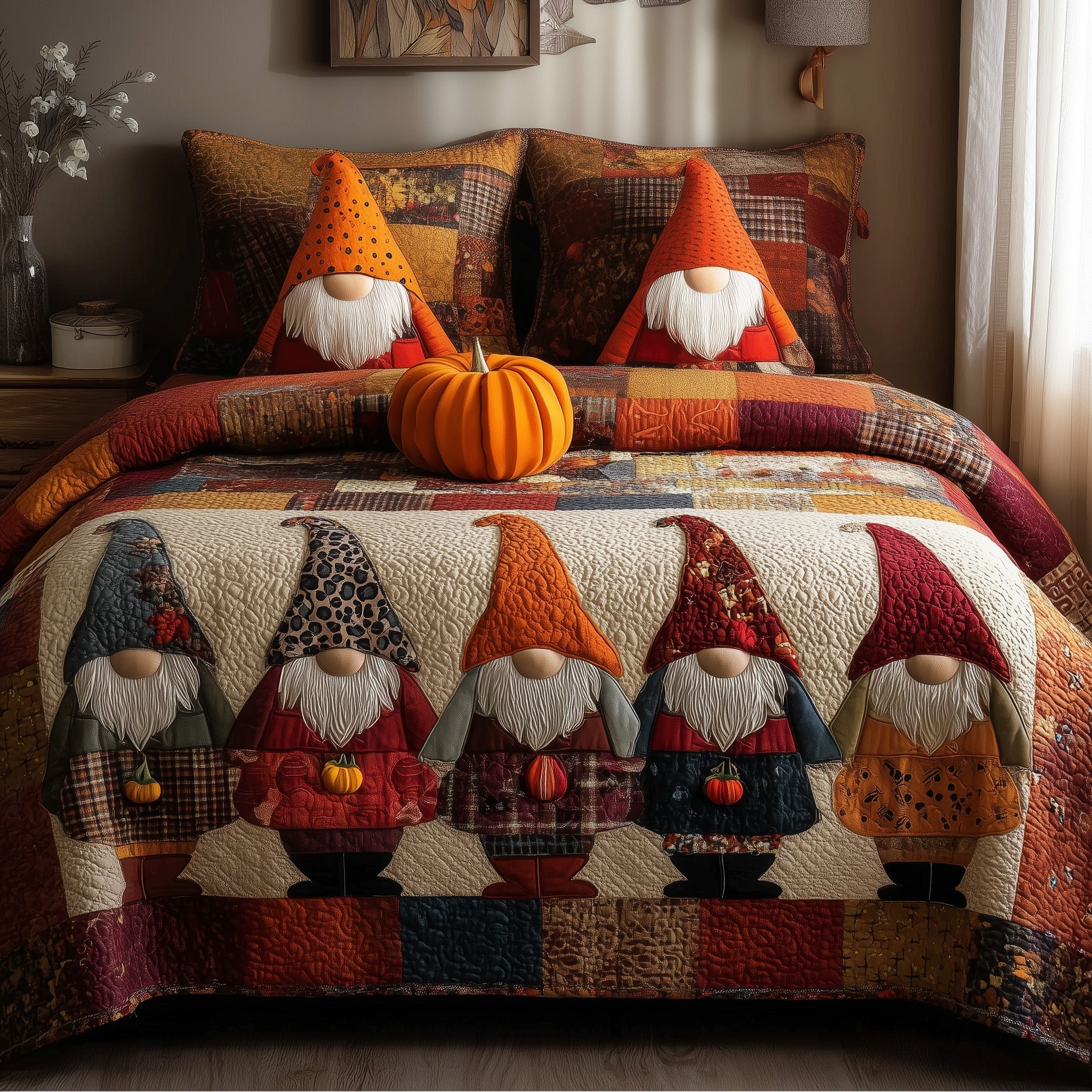 Gnome Family Quilted Bedding Set Gnome Family Ocean Gift For Gnome Family - Tradiviet
