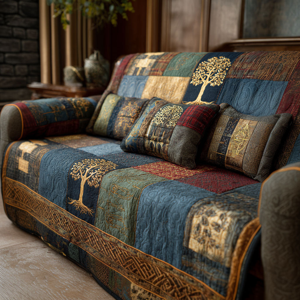 Golden Grove Quilted Sofa Cover Best Sofa Slipcovers Tree Of Life Gifts For Him - Tradiviet