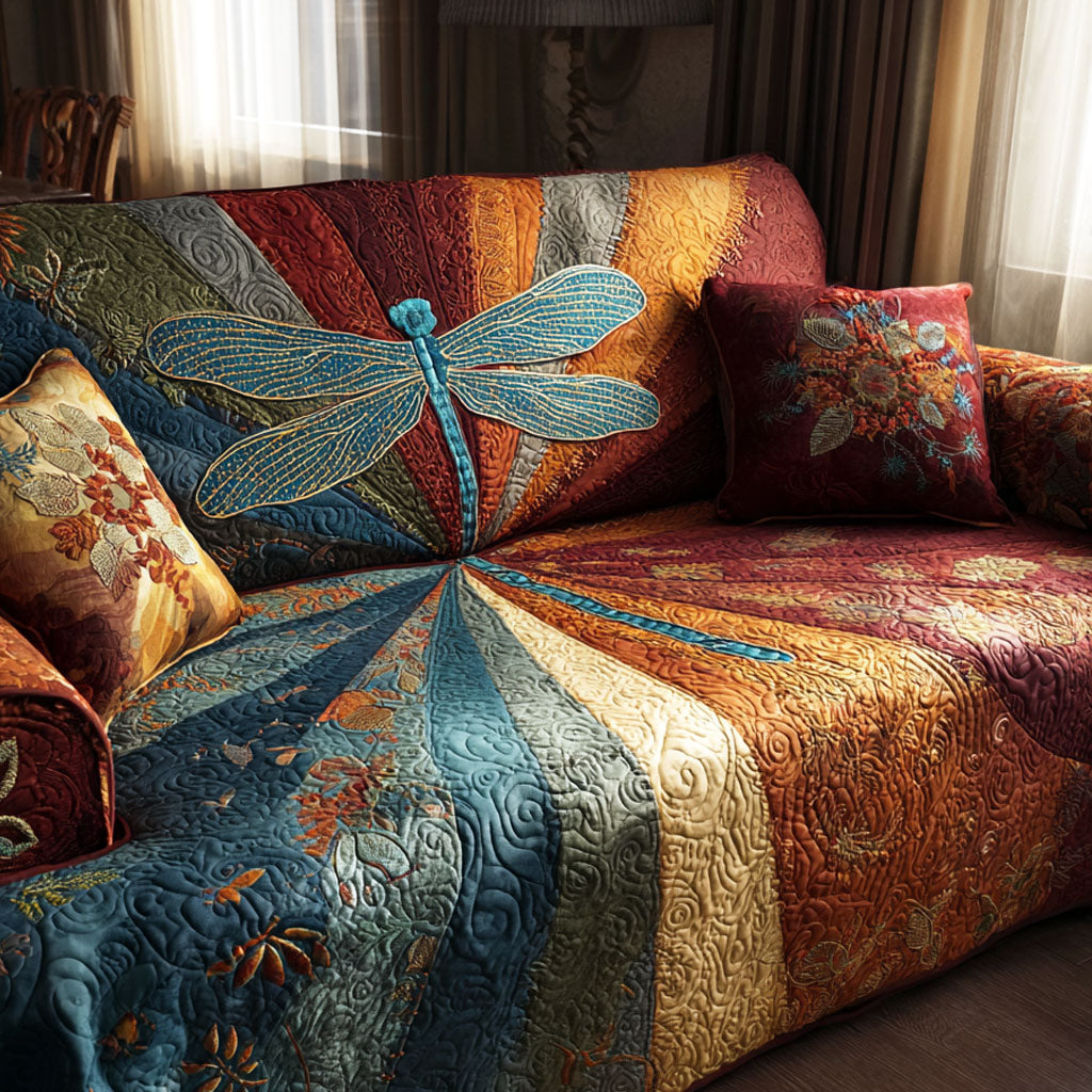 Golden Horizon Quilted Sofa Cover Room Decor For Room Trendy Room Decor Gifts - Tradiviet
