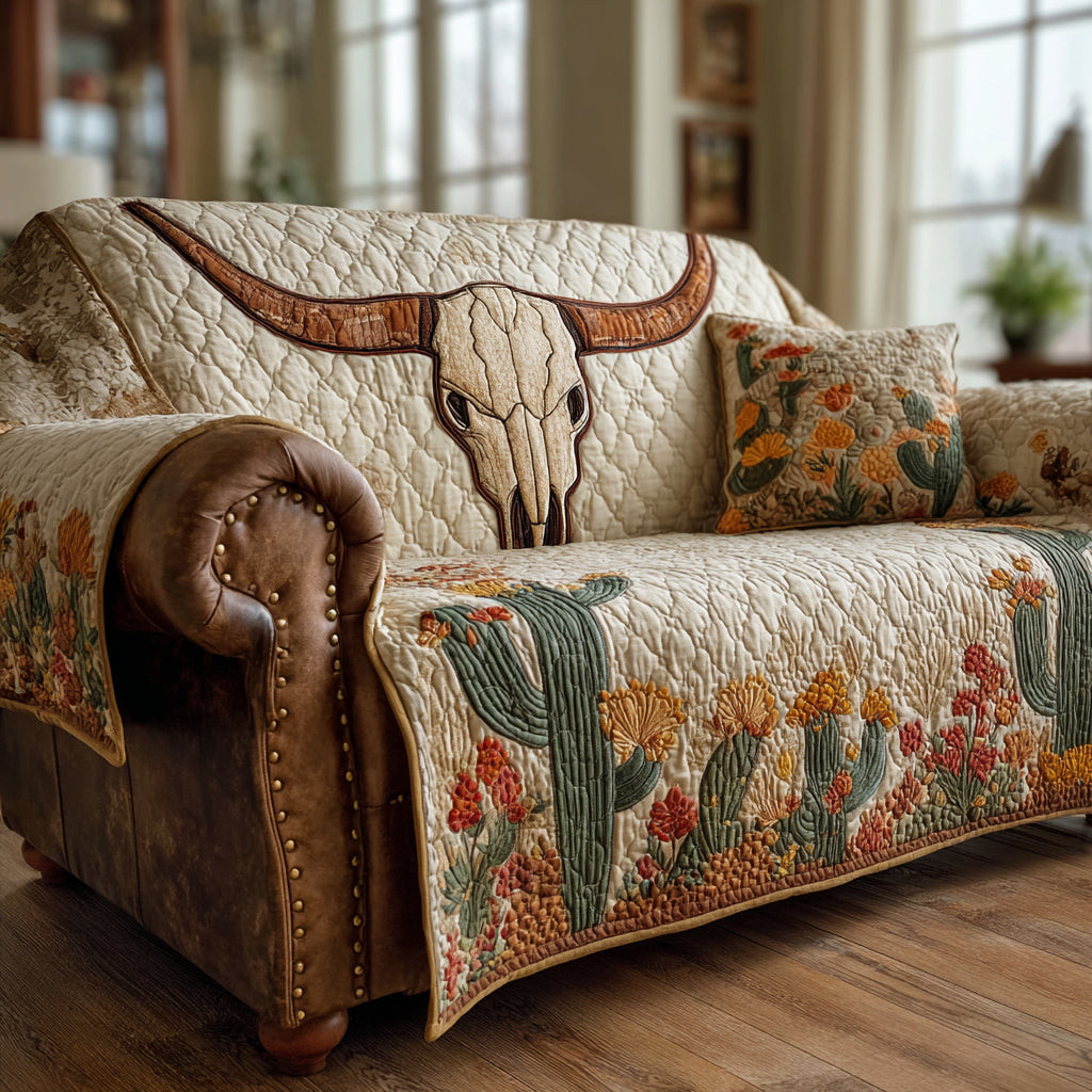Golden Longhorn Trail Quilted Sofa Cover Best Slipcovered Sofas Meaningful Gifts For Mom - Tradiviet