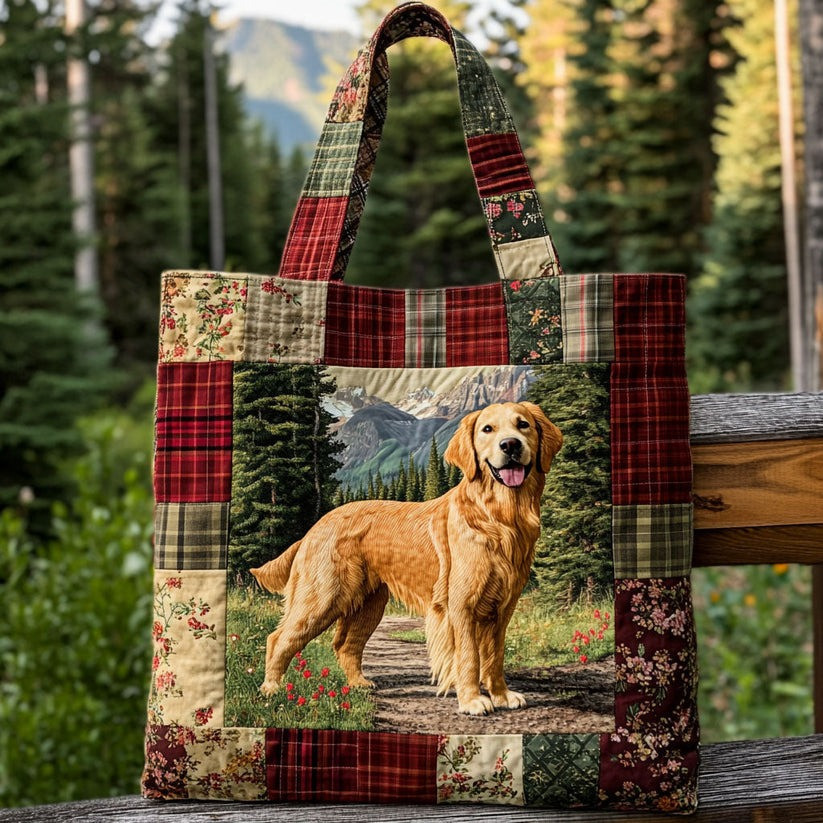 Golden Retriever Christmas Spirit Quilted Tote Bag Christmas Gifts For Labrador Lovers - Tradiviet