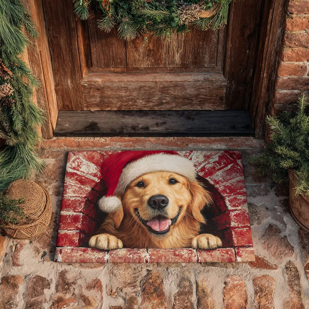 Golden Retriever Joy Doormat Cute Animal Welcome Mats Christmas Gifts For Dog Lovers - Tradiviet