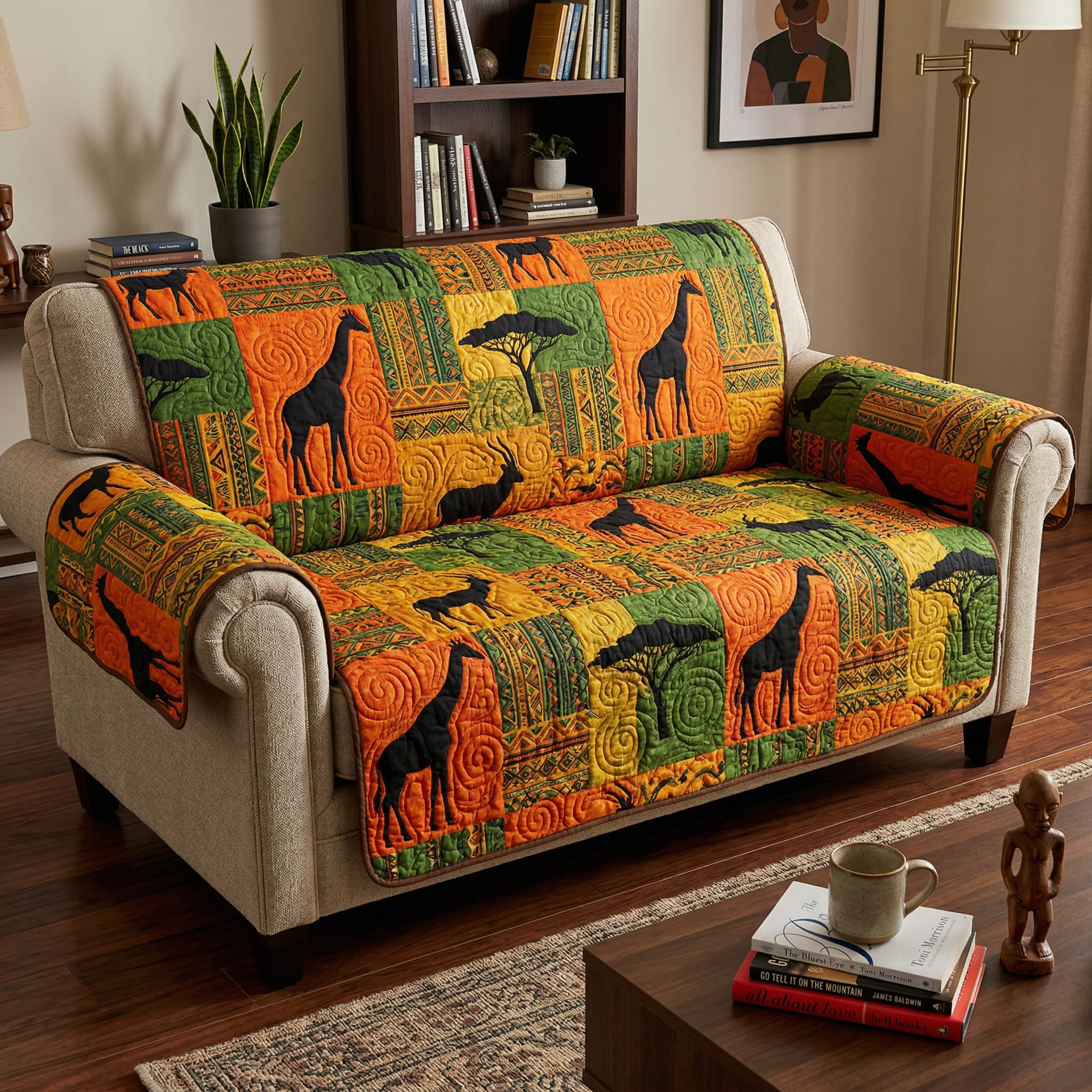 Golden Savannah Quilted Sofa Cover Holiday Home Room Decor Gift For Home Lover - Tradiviet