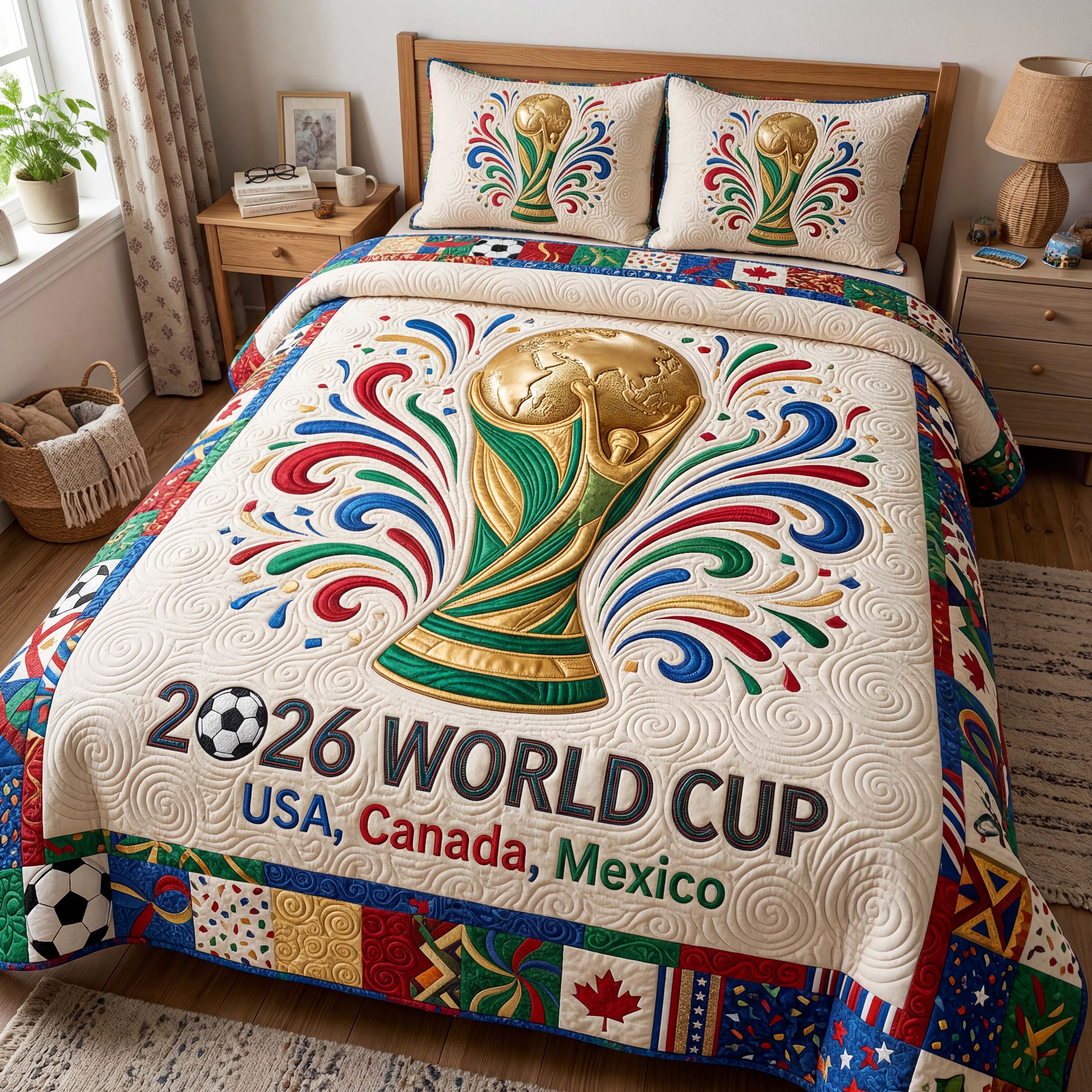 Golden Victory Quilted Bedding Set Golden Victory Whimsical Gift For Golden Victory - Tradiviet