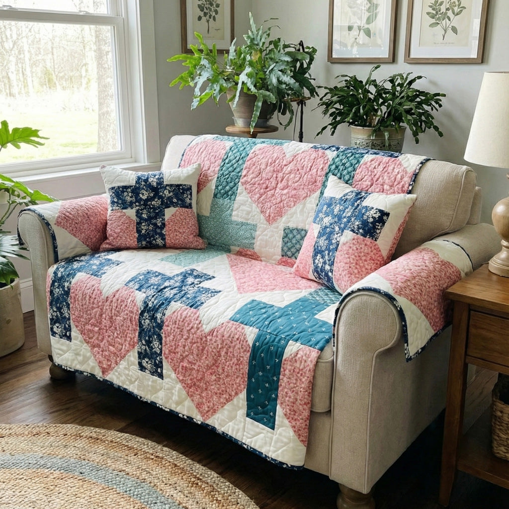 Grace Upon Grace Quilted Sofa Cover Minimalist Home Room Decor Unique Home Decor Finds - Tradiviet