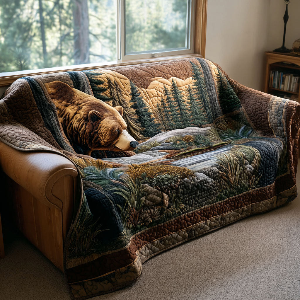 Grizzly Path Quilted Sofa Cover Unique Home Room Decor Gift For House Lover - Tradiviet
