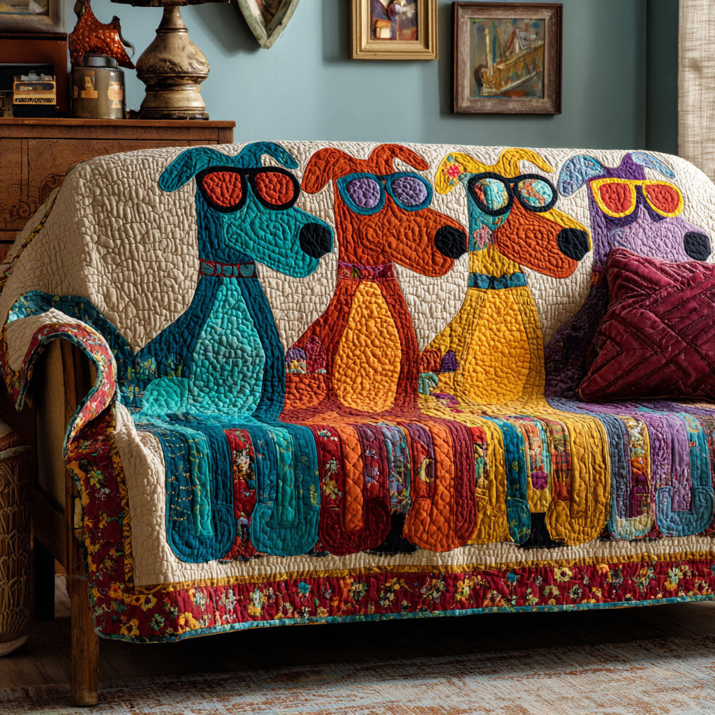 Groovy Dogs Quilted Sofa Cover Sofa Cover Couch Best Dog Lovers Gifts For Him Her - Tradiviet