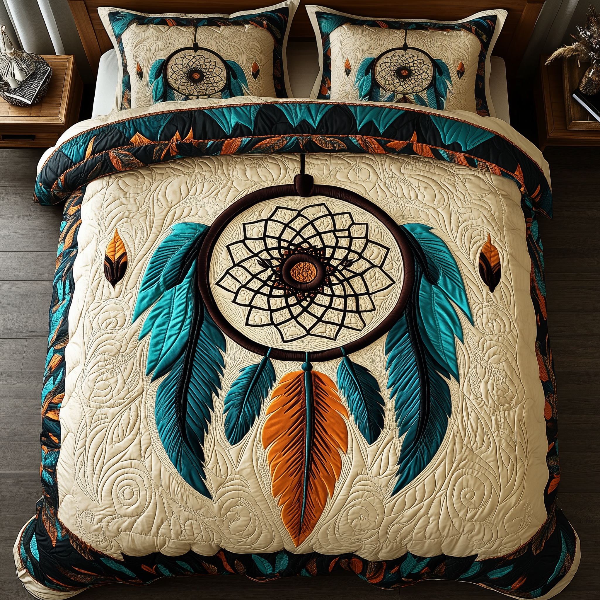 Guardian Dreamcatcher Quilted Bedding Set Guardian Dreamcatcher Interior Gift For Mom - Tradiviet