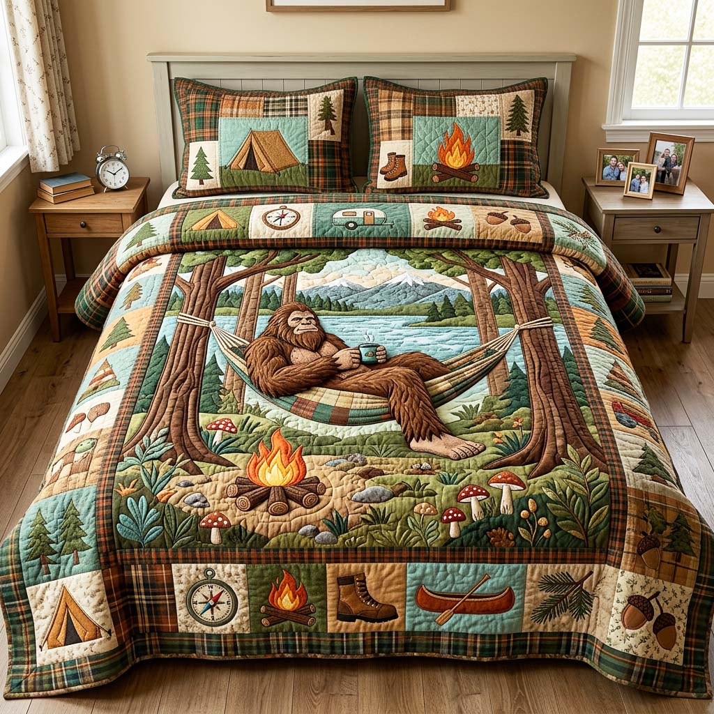 Hammock Bigfoot Quilted Bedding Set Hammock Bigfoot Serenity Gift For Hammock Bigfoot - Tradiviet