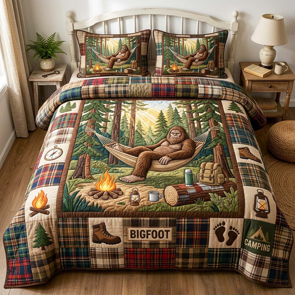 Hammock Bigfoot Quilted Bedding Set Hammock Bigfoot Textile Gift For Hammock - Tradiviet