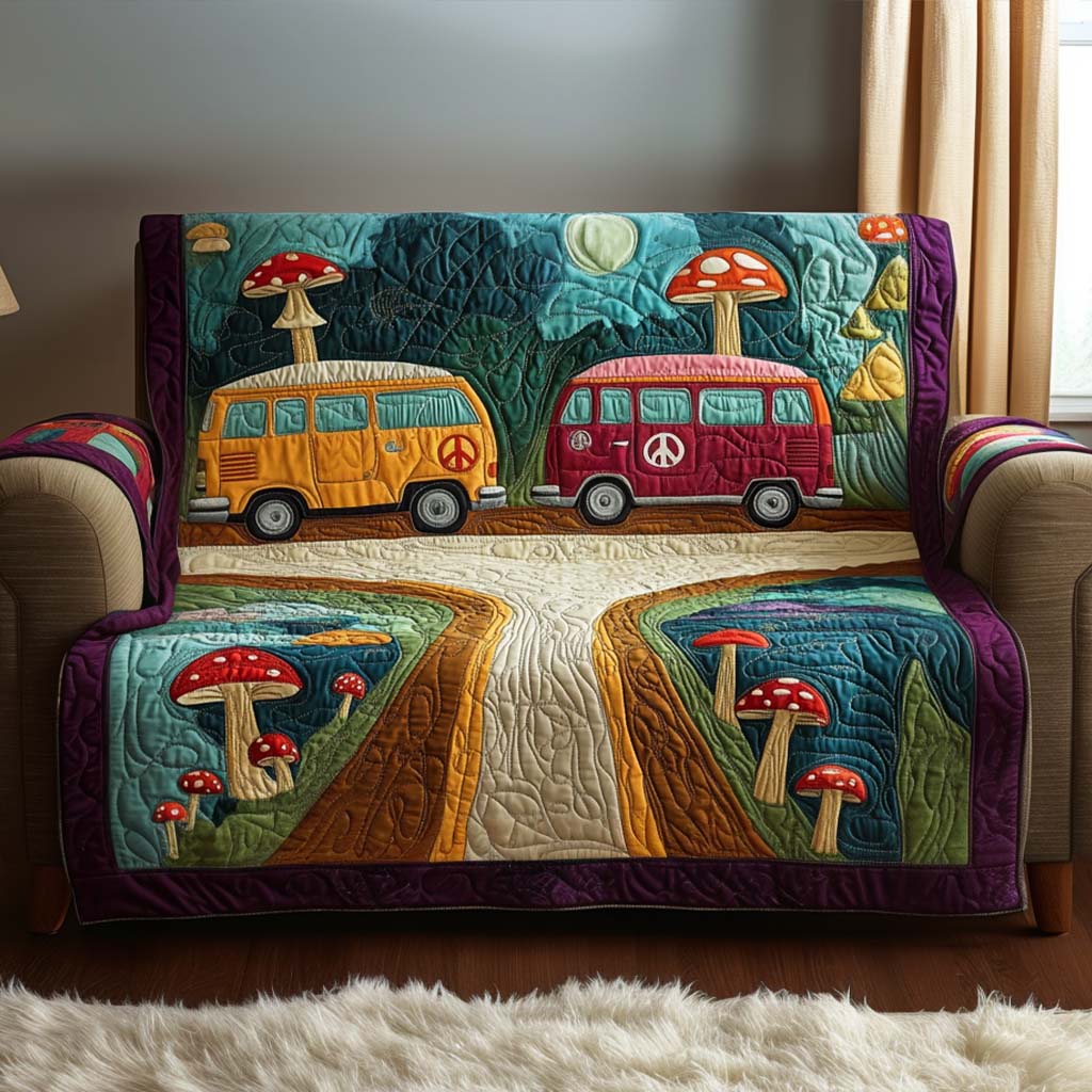 Happy Route Quilted Sofa Cover Soft Home Room Decor Gift For New Home - Tradiviet