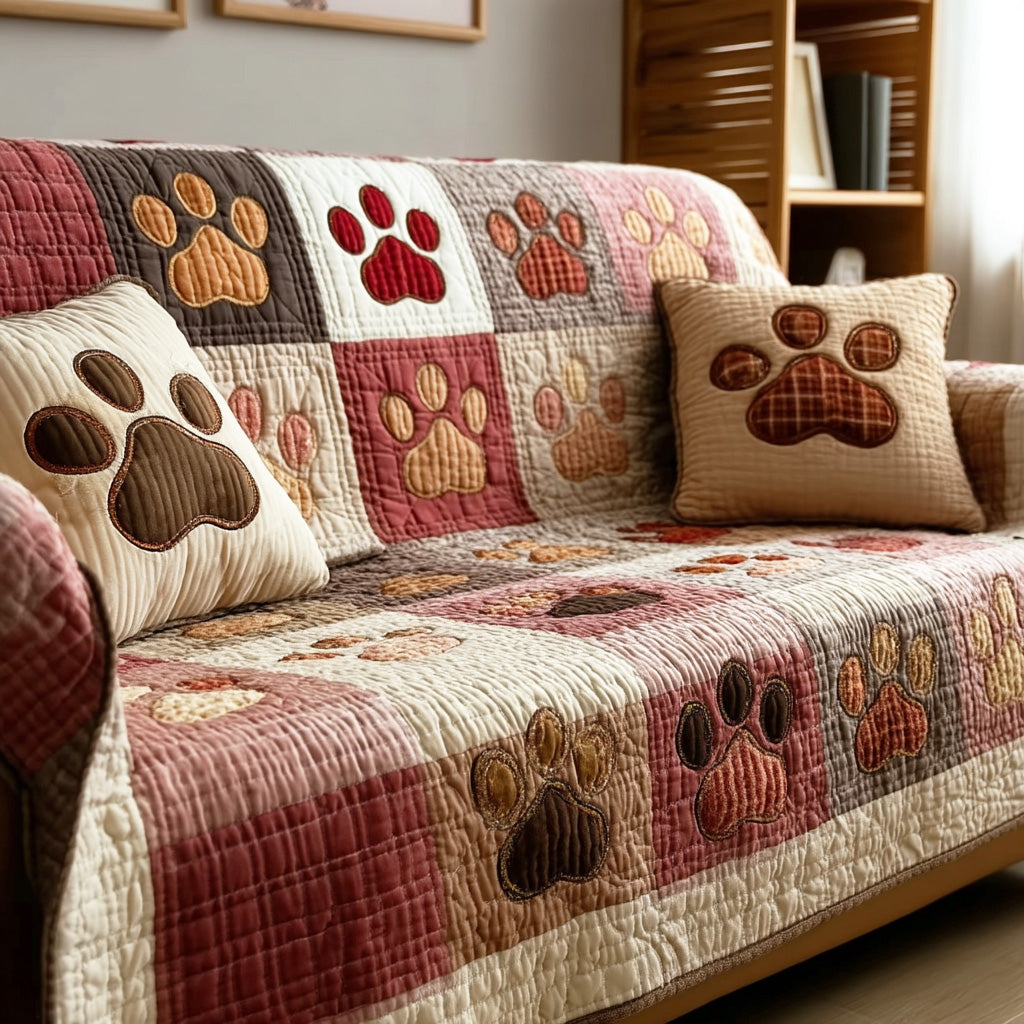 Happy Whisker Quilted Sofa Cover Table Room Decor Unique Housewarming Gift Ideas - Tradiviet