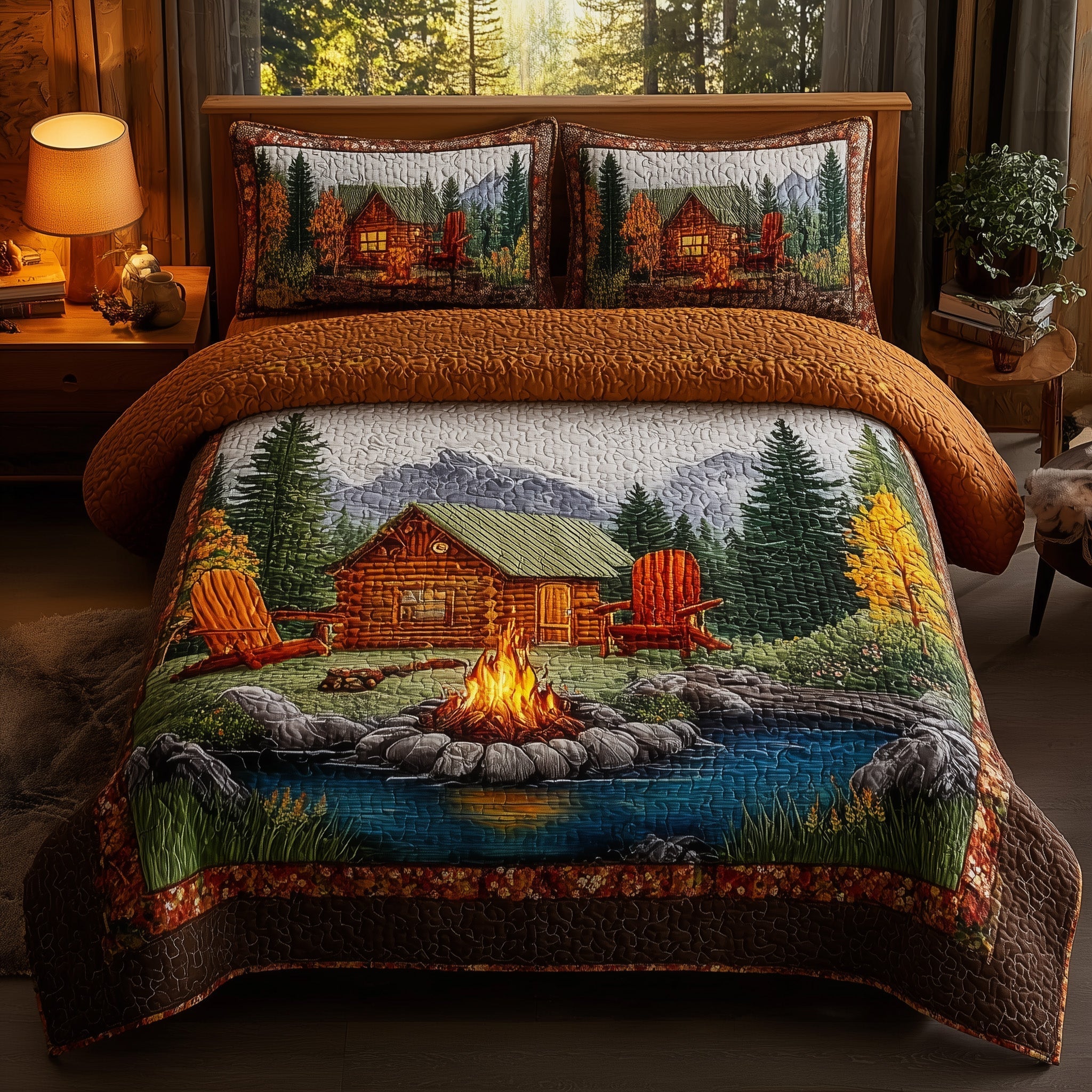 Harmony Autumn Quilted Bedding Set Harmony Autumn Feature Gift For Autumn Mom - Tradiviet