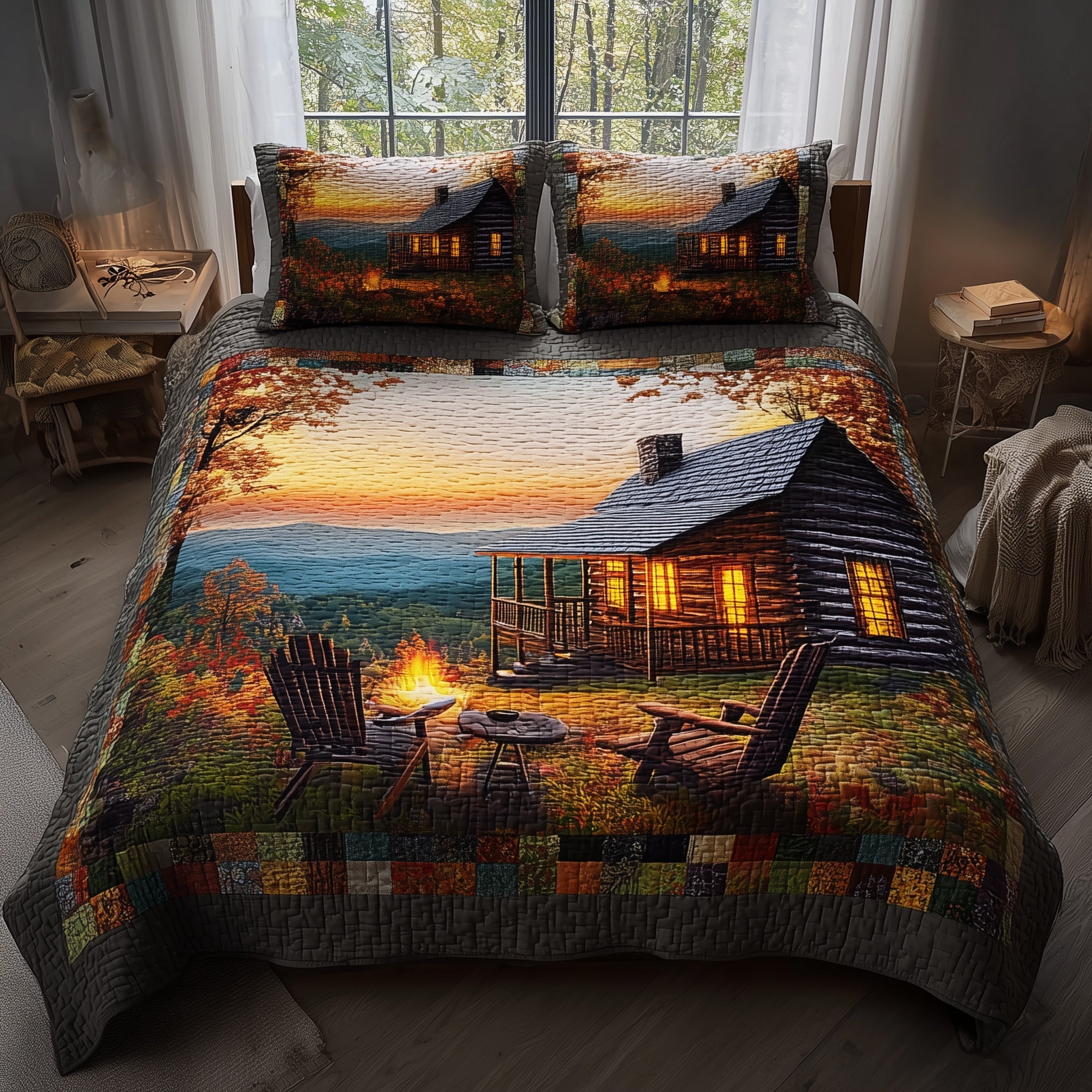 Harmony Autumn Quilted Bedding Set Harmony Autumn Setting Gift For Harmony Autumn - Tradiviet