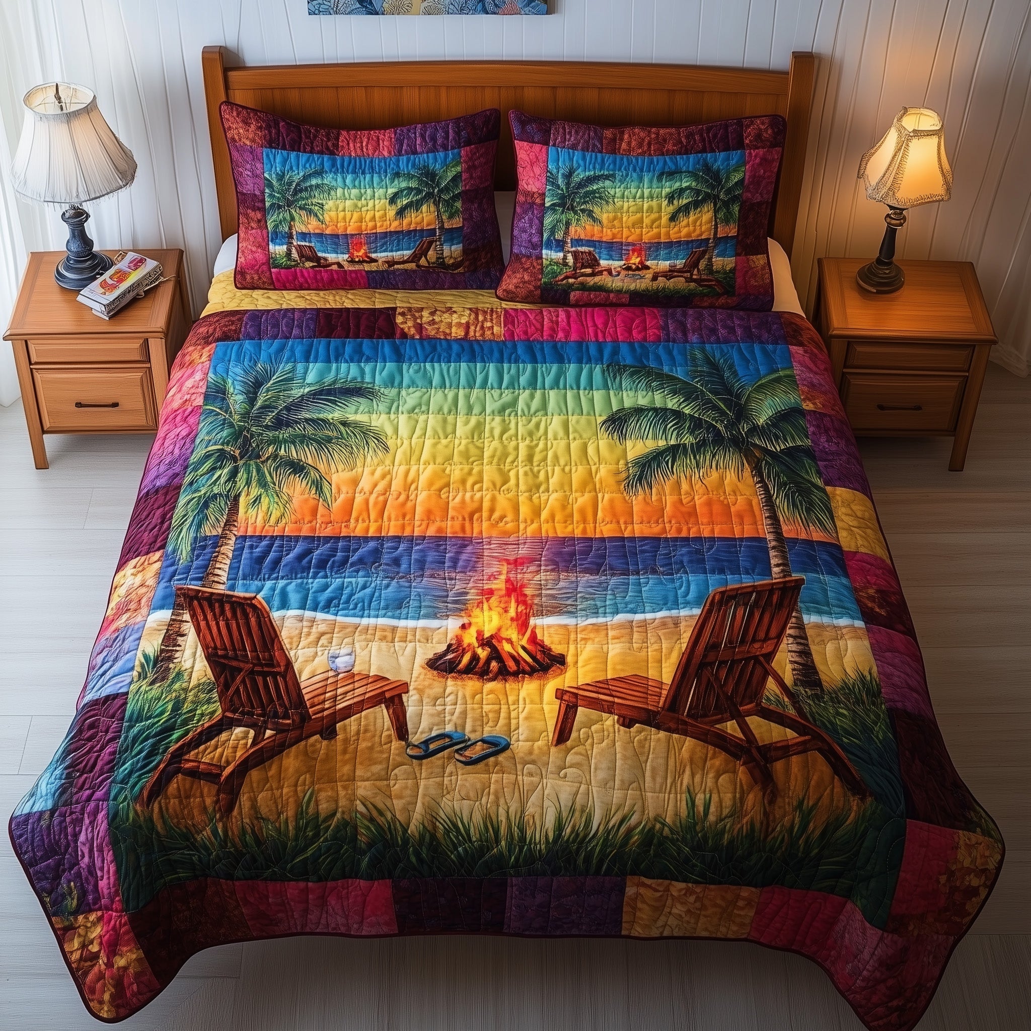 Harmony Beach Vibe Quilted Bedding Set Harmony Beach Appeal Gift For Vibe Family - Tradiviet