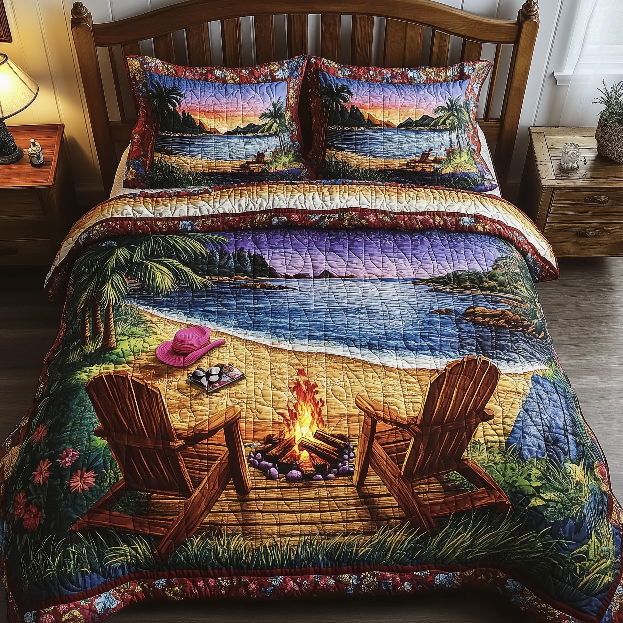 Harmony Beach Vibe Quilted Bedding Set Harmony Beach Cabin Gift For Harmony Vibe - Tradiviet