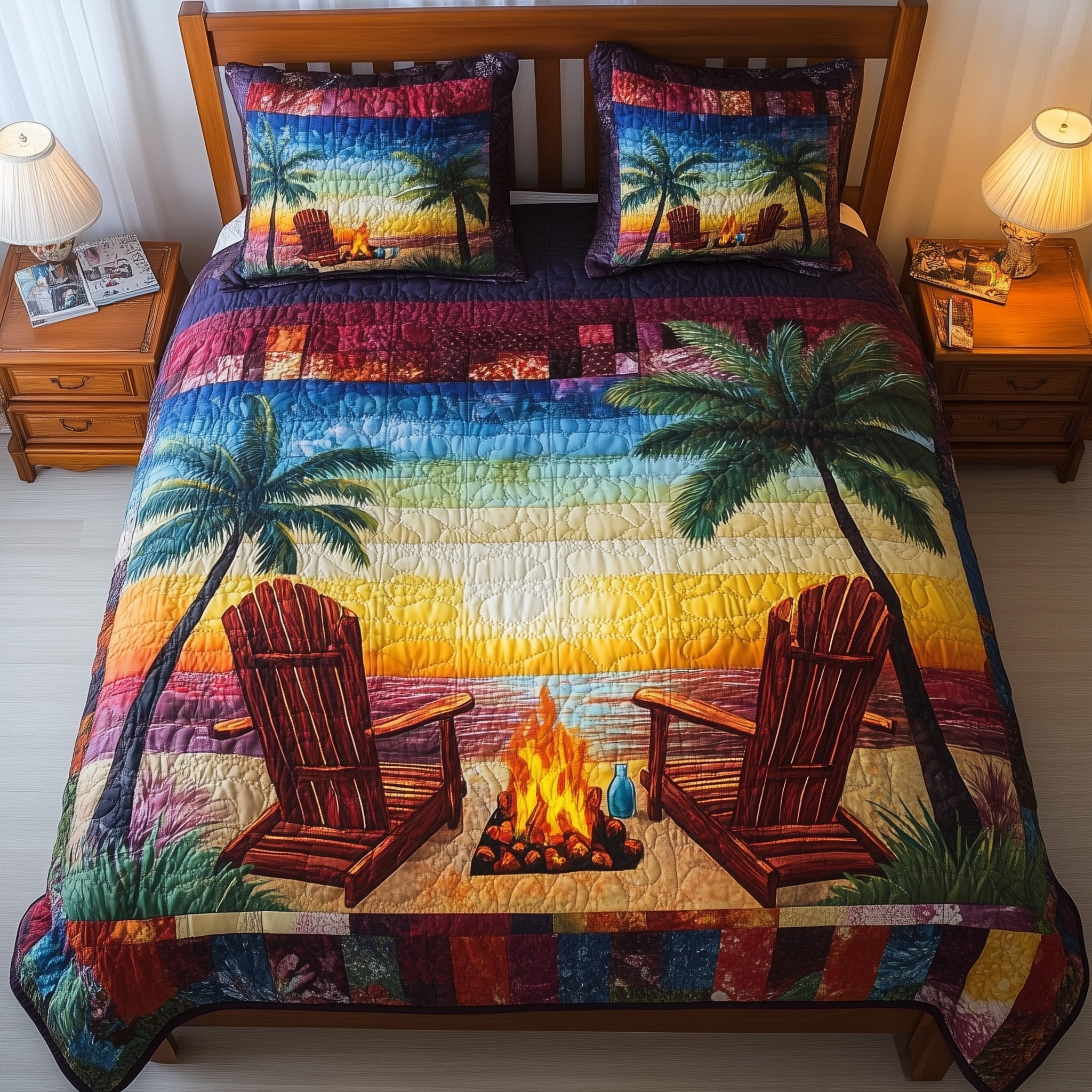 Harmony Beach Vibe Quilted Bedding Set Harmony Beach Expression Gift For Vibe Mom - Tradiviet