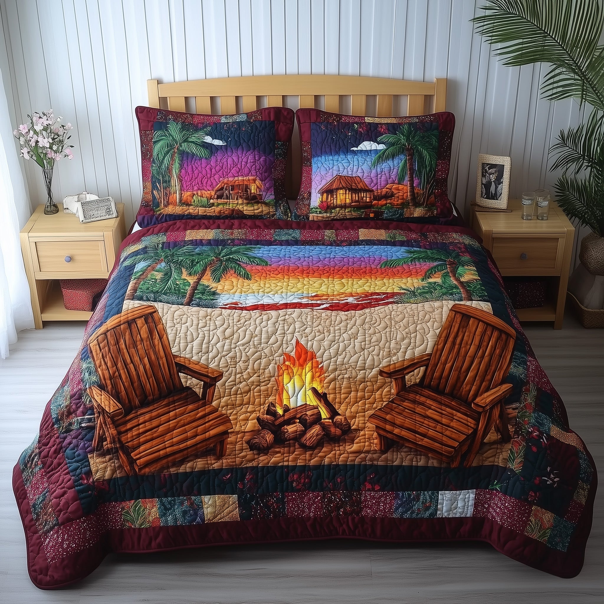 Harmony Beach Vibe Quilted Bedding Set Harmony Beach Texture Gift For Harmony Mom - Tradiviet