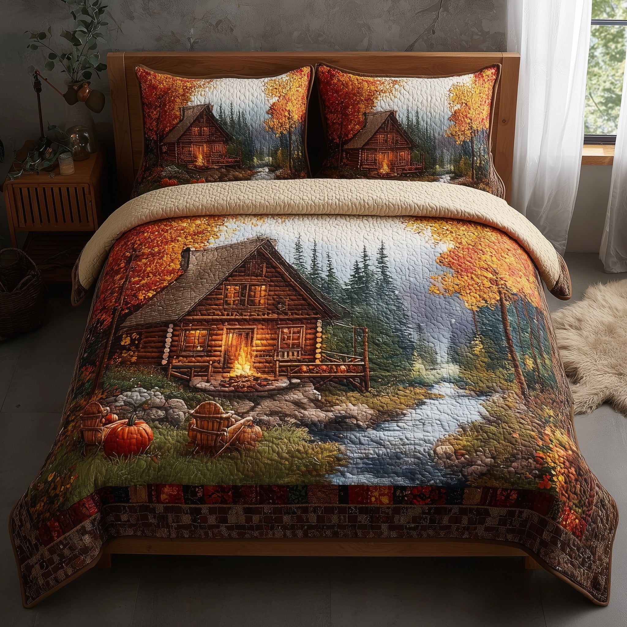 Harmony Fall Quilted Bedding Set Harmony Fall Bedroom Gift For Fall - Tradiviet