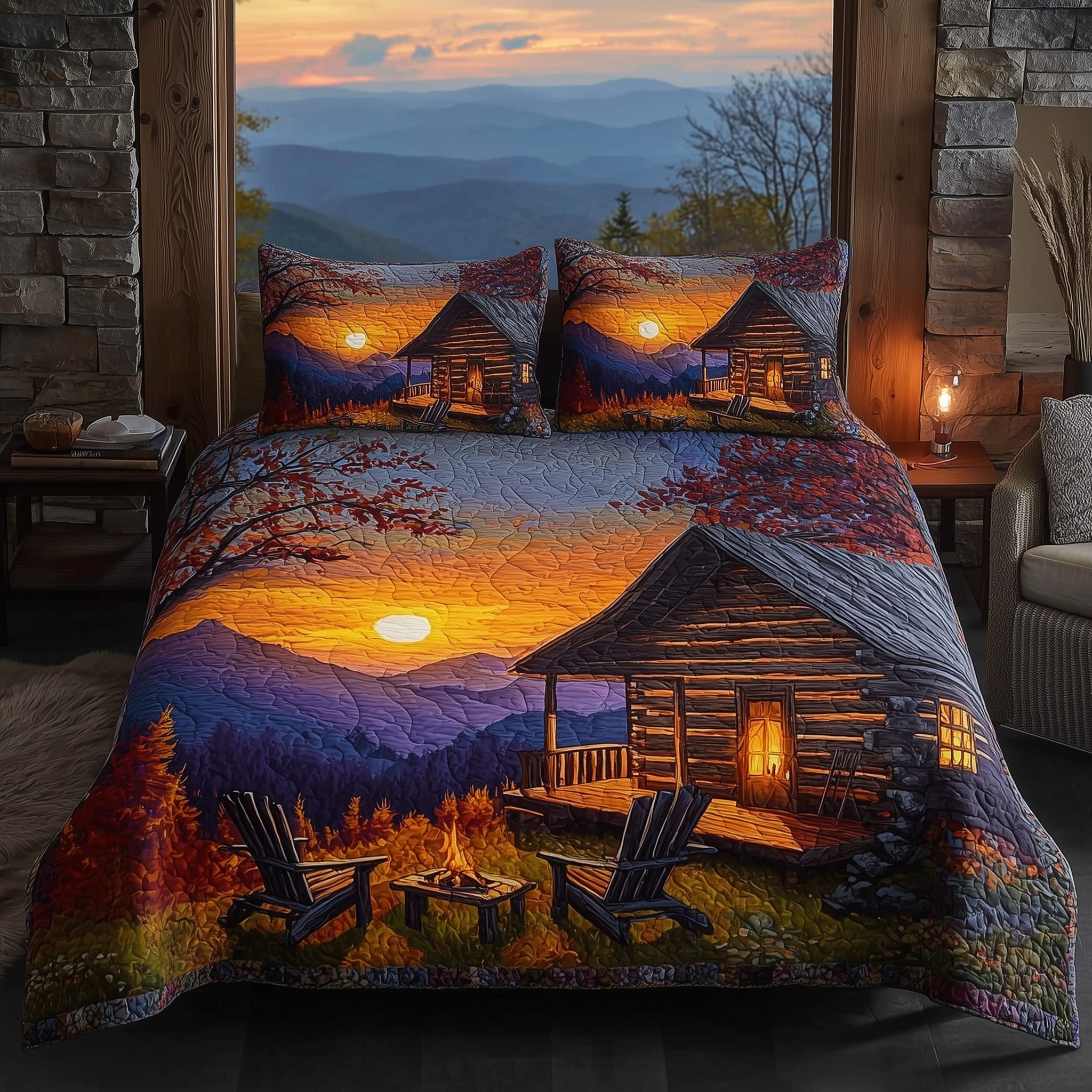 Harmony Fall Quilted Bedding Set Harmony Fall Touch Gift For Harmony Fall - Tradiviet
