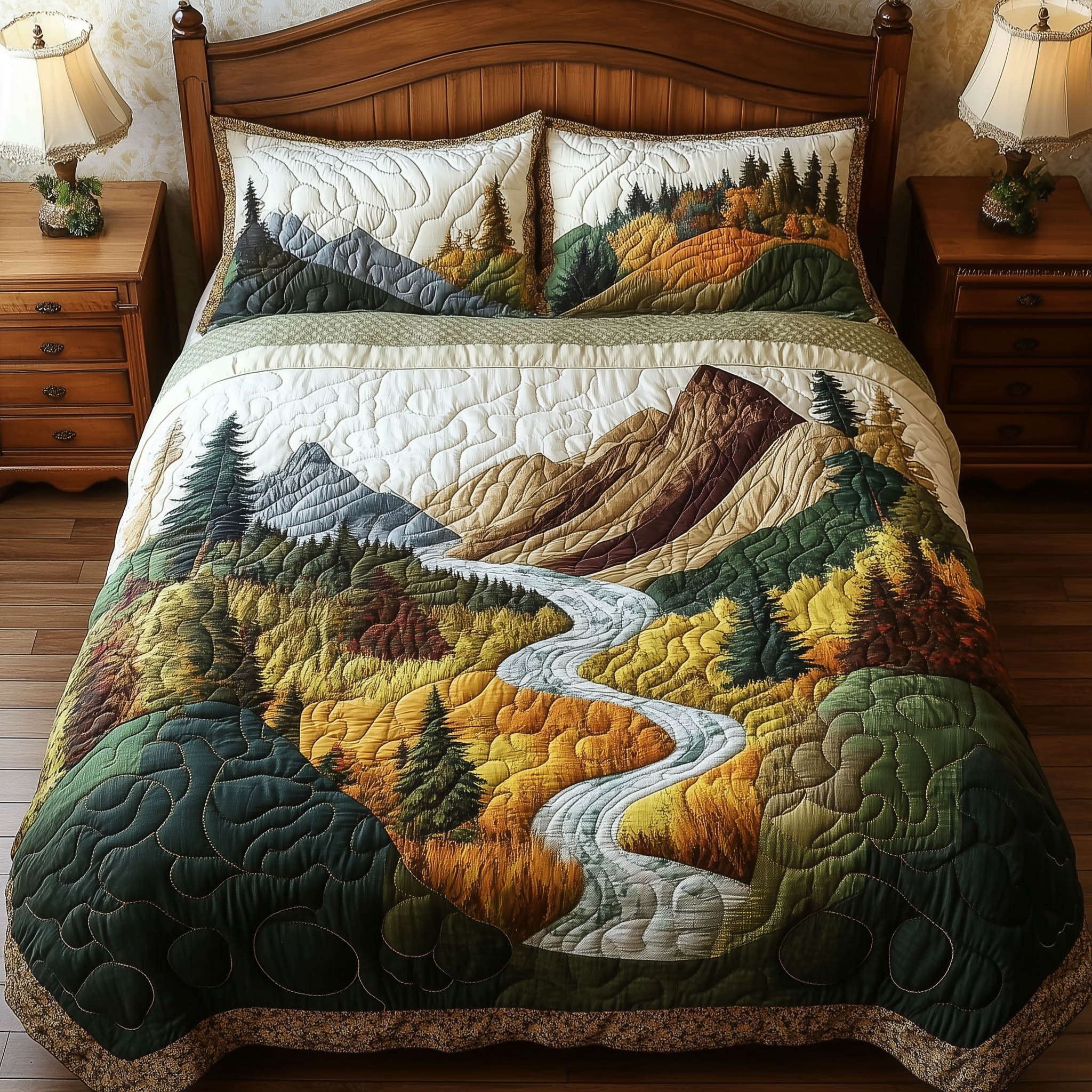 Harmony Flow Quilted Bedding Set Harmony Flow Nest Gift For Flow - Tradiviet