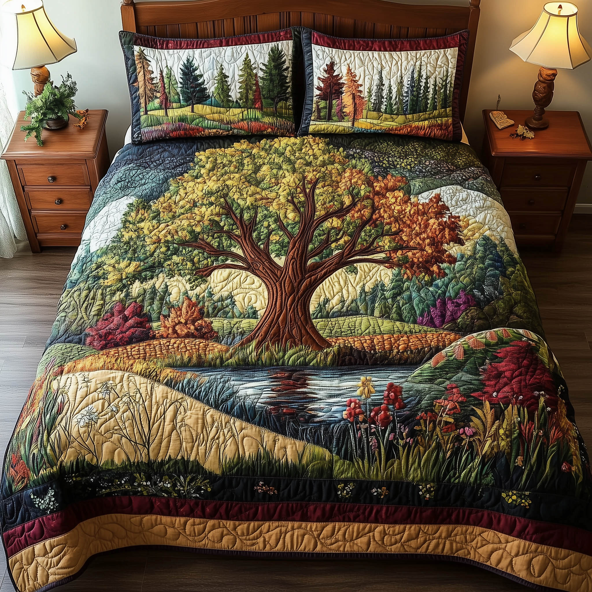 Harmony Forest Quilted Bedding Set Harmony Forest Grace Gift For Harmony Husband - Tradiviet