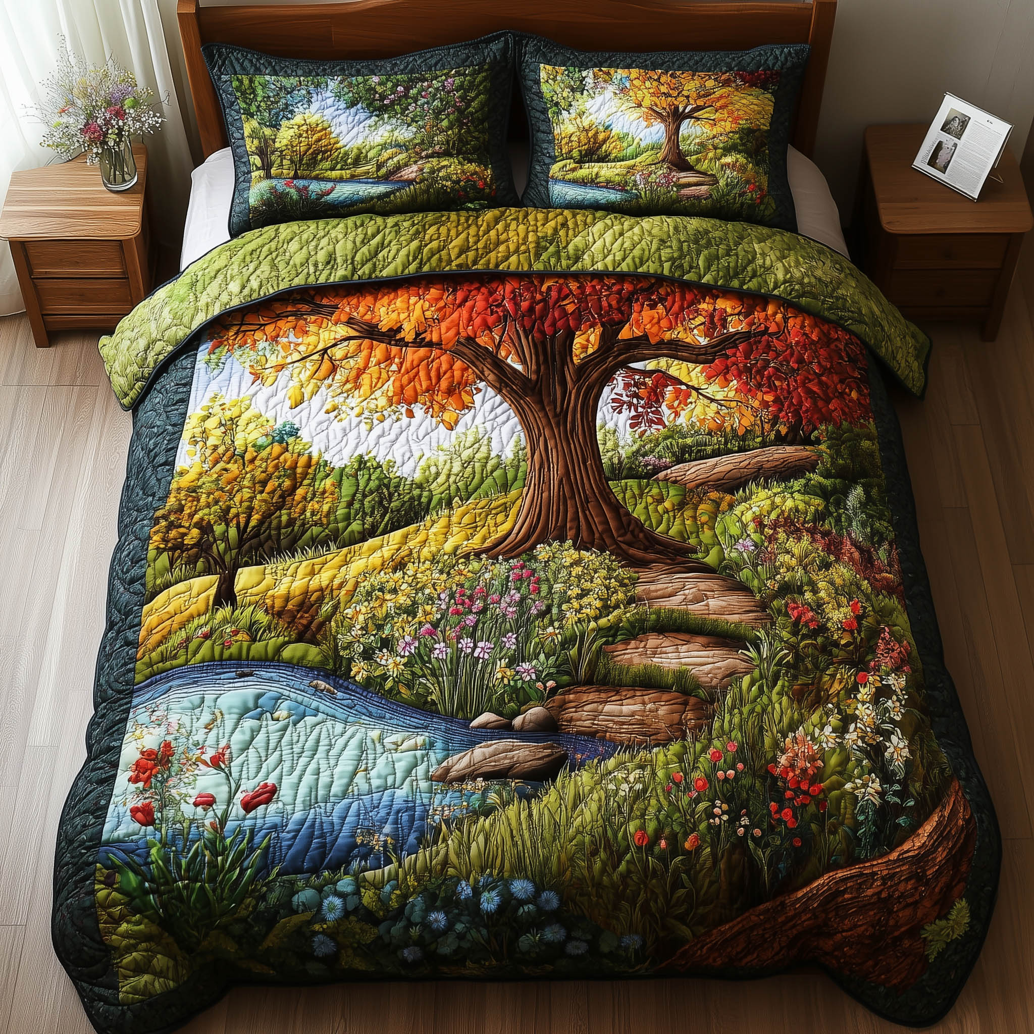 Harmony Forest Quilted Bedding Set Harmony Forest Impression Gift For Harmony Forest - Tradiviet