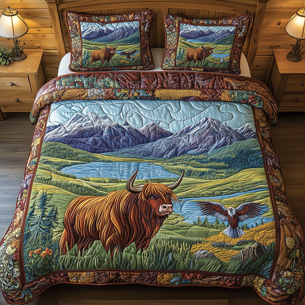Harmony Highland Quilted Bedding Set Harmony Highland Hideaway Gift For Highland Family - Tradiviet
