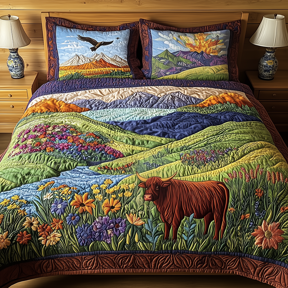 Harmony Highland Quilted Bedding Set Harmony Highland Home Gift For Highland - Tradiviet
