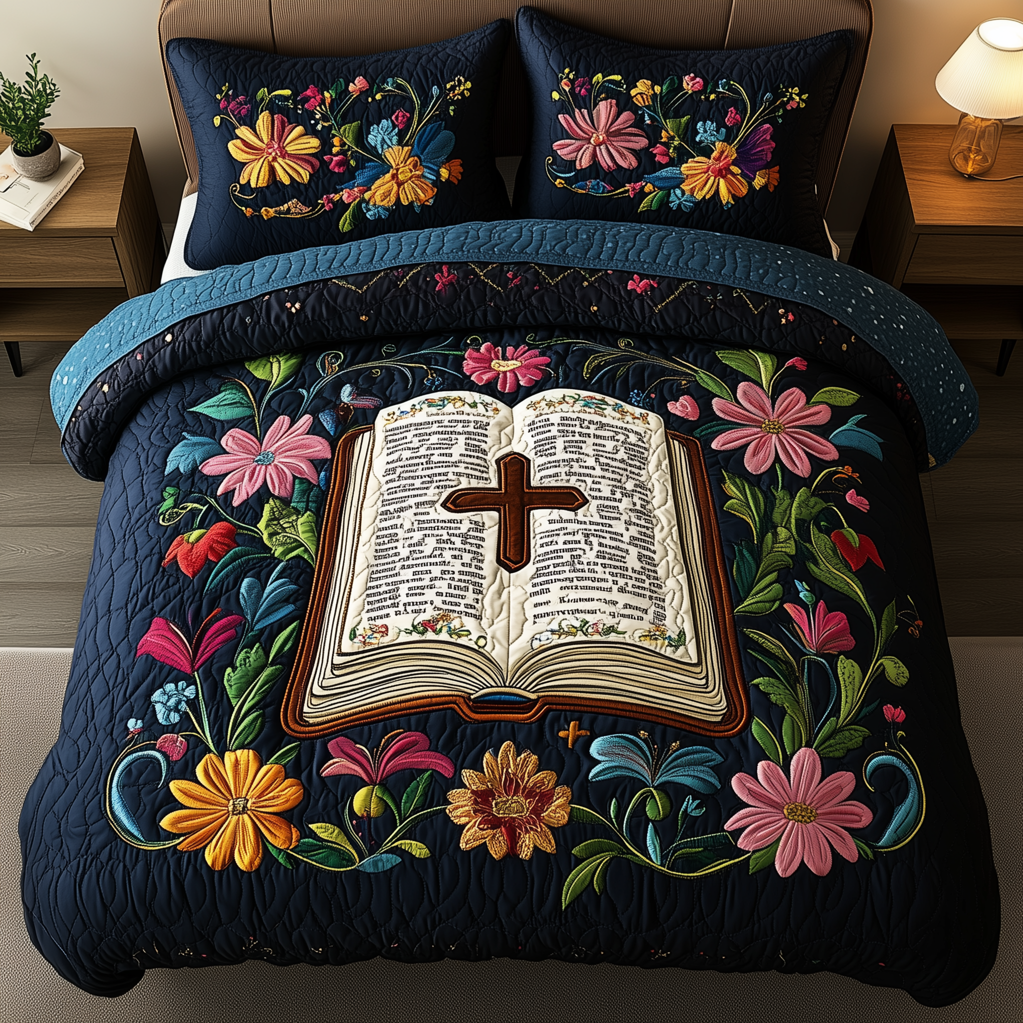 Harmony of Faith Quilted Bedding Set Harmony Faith Garden Gift For Harmony Faith - Tradiviet