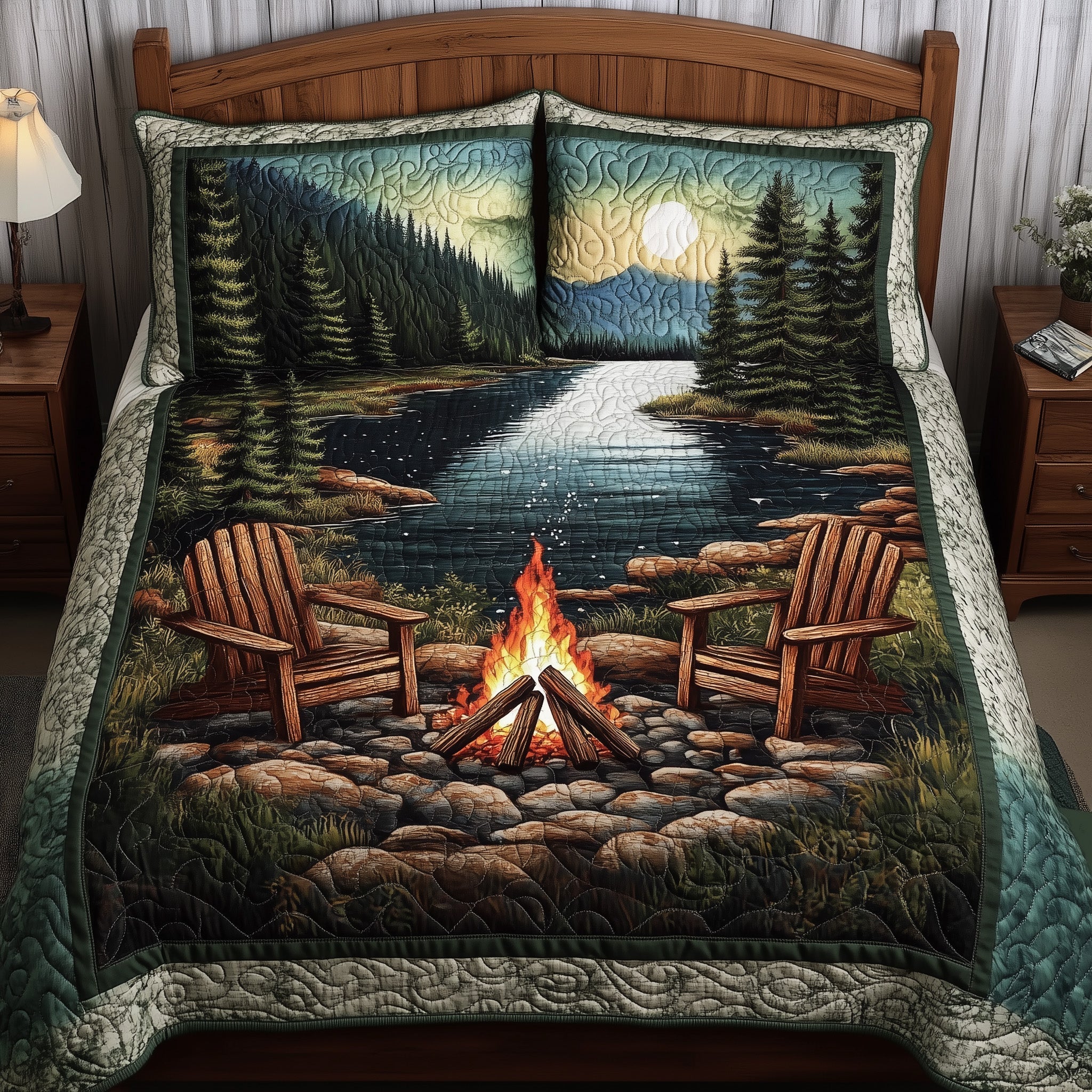 Harmony Retreat Quilted Bedding Set Harmony Retreat Elegant Gift For Retreat Friends - Tradiviet